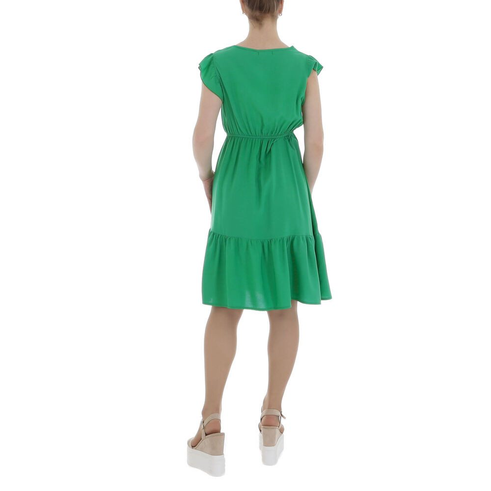 Ital-Design Sommerkleid Damen Freizeit (85941298) Rüschen Sommerkleid in Grün