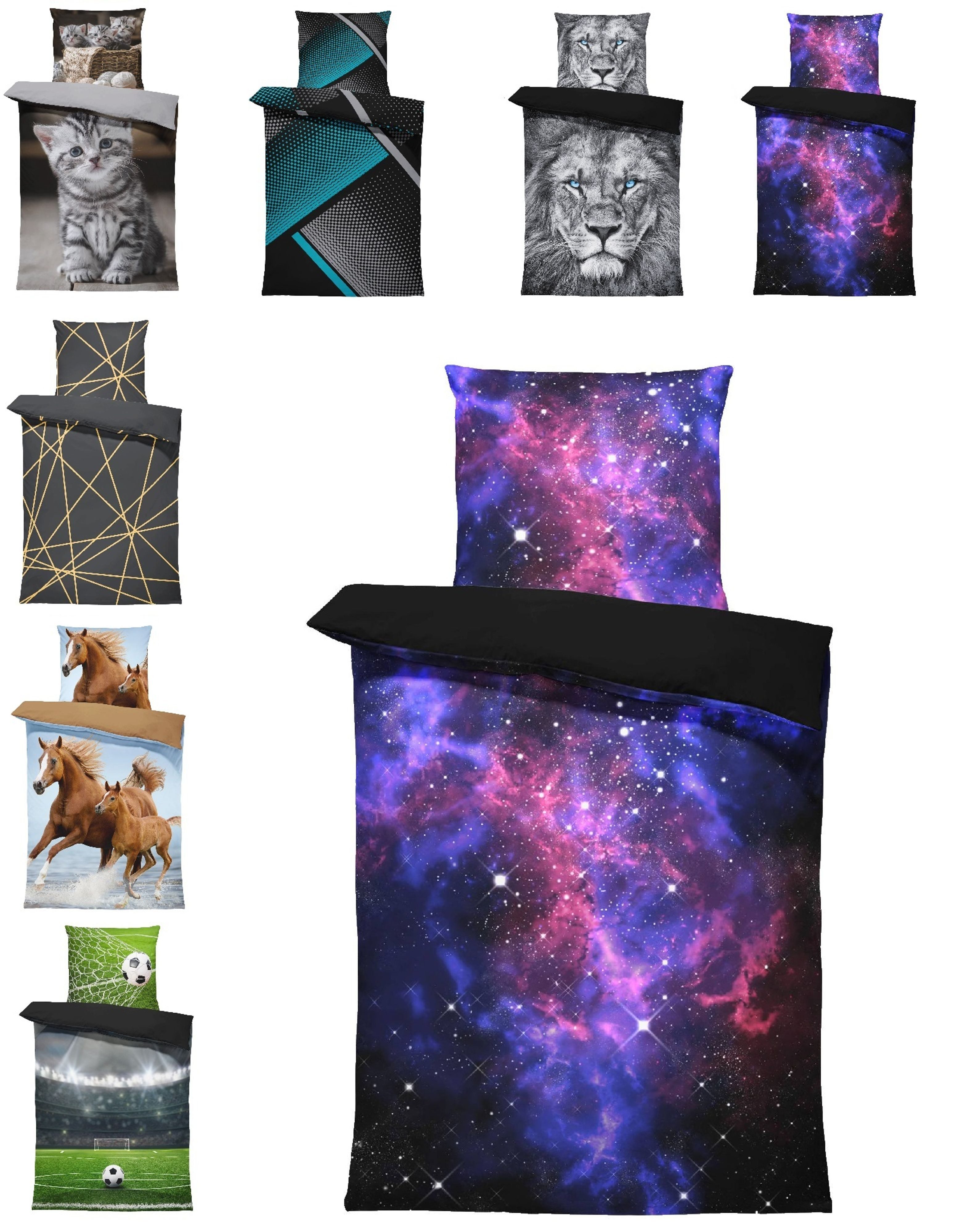 One Home Bettwäsche Fotodruck, Mikrofaser, 4 teilig, Weltraum Weltall Unive günstig online kaufen