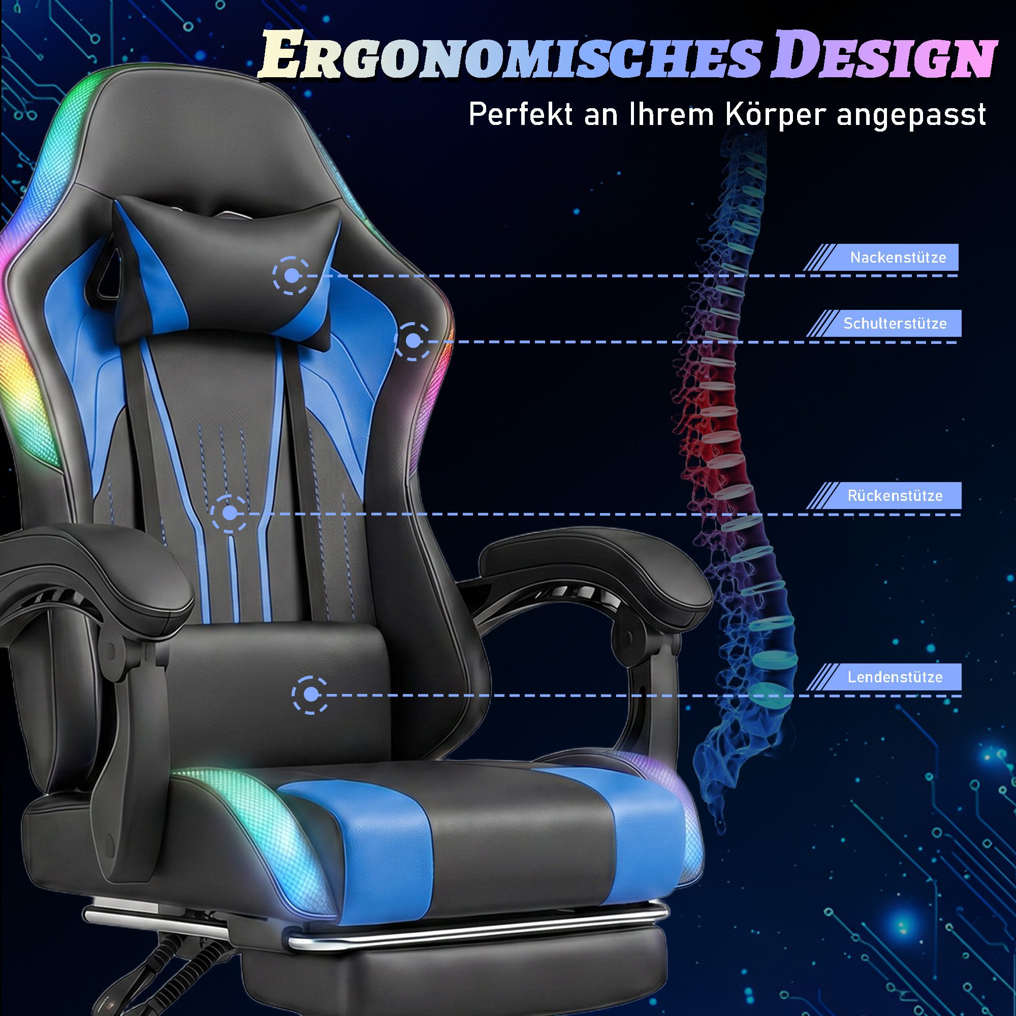HOMALL Gaming-Stuhl Gaming-Stuhl