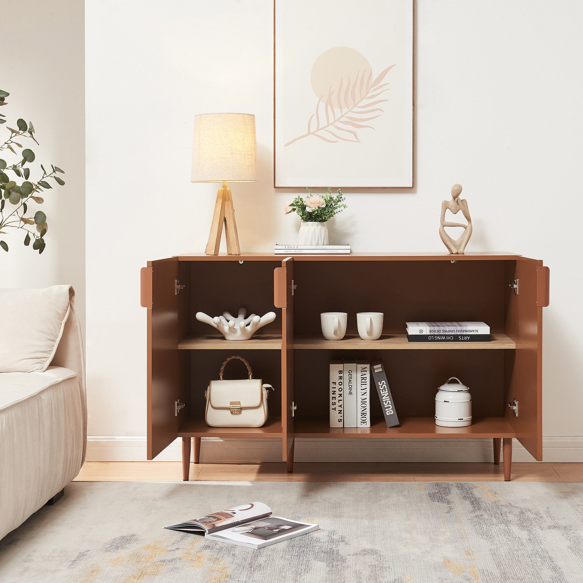 en.casa Sideboard, »Starvili« mit 3 Türen günstig online kaufen