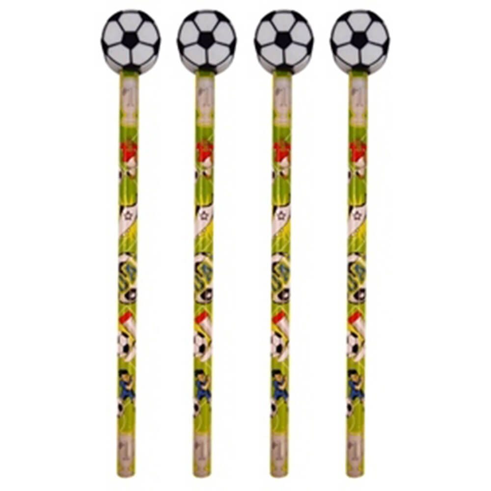 12 Fußball-Bleistifte Mit Radiergummi – Gastgeschenke Für Kindergeburtstage, Mottoparty, Mitgebsel
