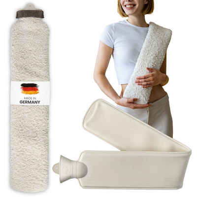 Easy and Green Nacken-Wärmflasche XXL [2,5L] Bezug aus Bio-Baumwolle und Recycling Filz Made in Germany
