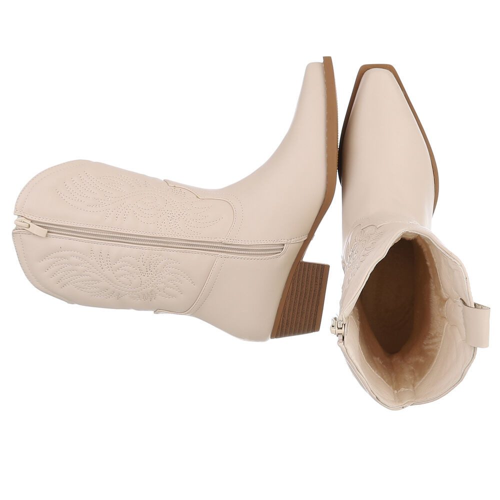 Ital-Design Stilvolle Damenstiefel mit Stickdetails und Reißverschluss West günstig online kaufen