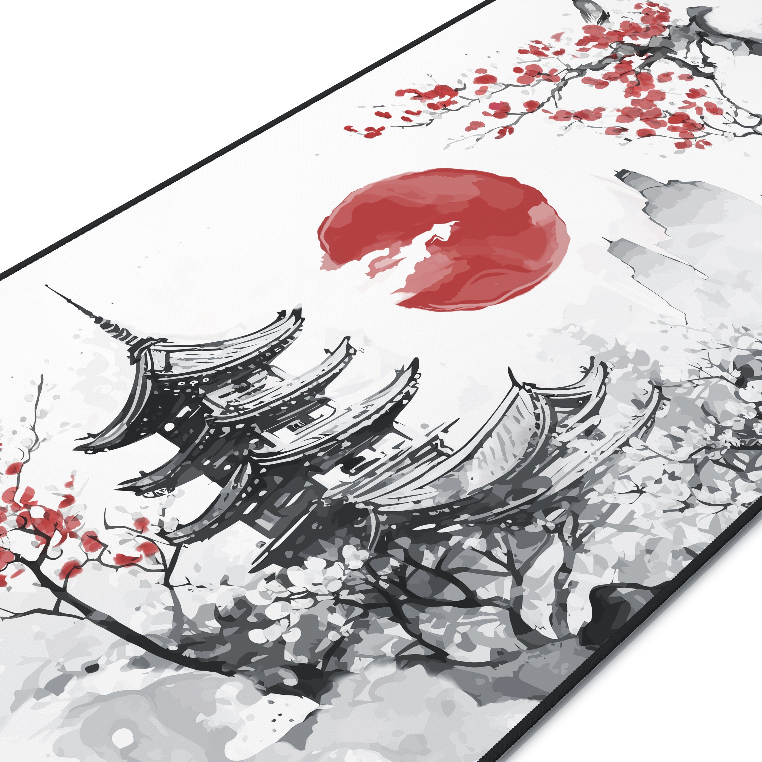 Titanwolf Gaming Mauspad XXL Speed Mousepad 900 x 400 x 3 mm, große Tischunterlage (1-St), rutschfest, abwaschbar, Geschwindigkeit & Präzision, Japan Painting – Bild 4 von 5