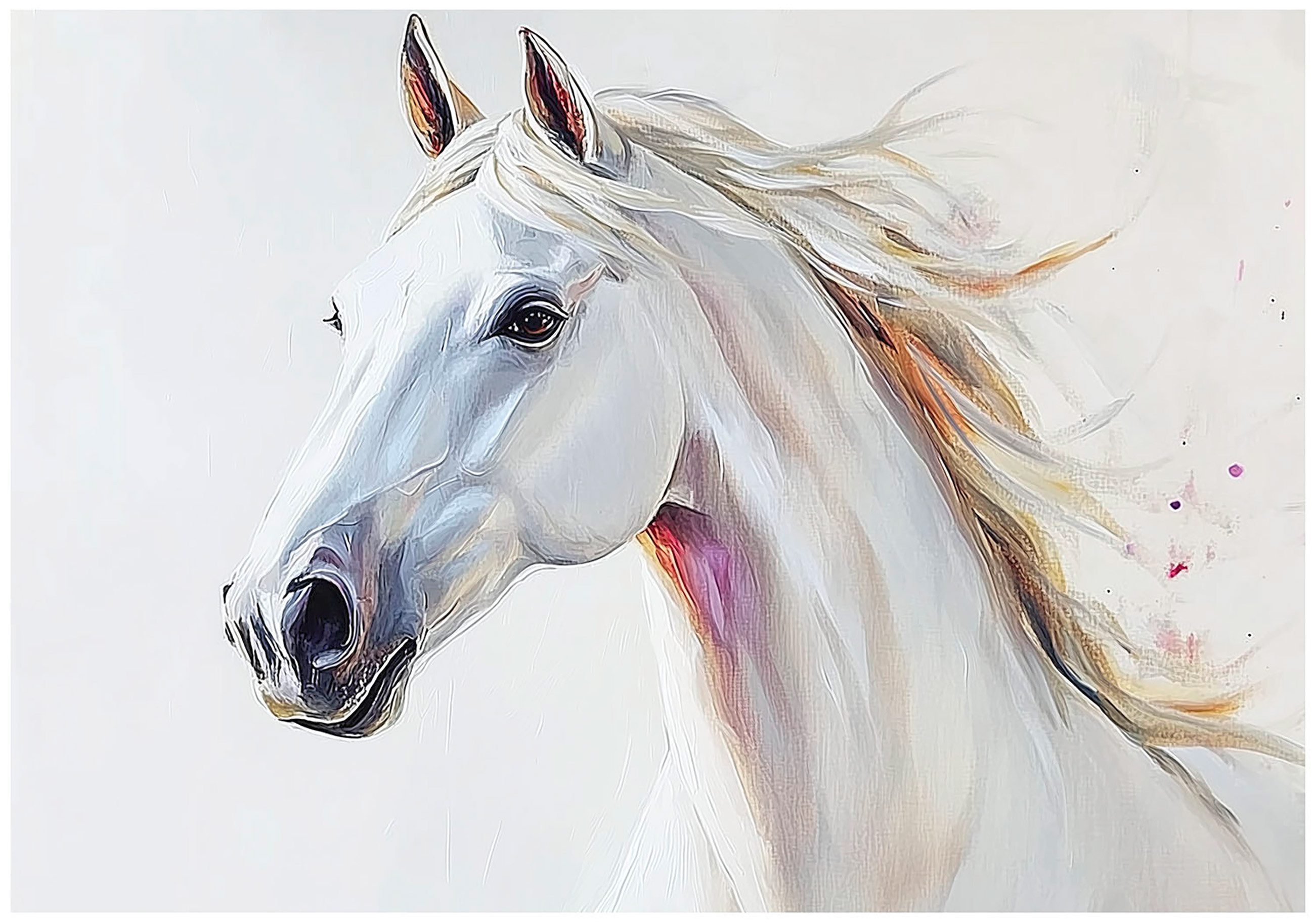 Wallarena Fototapete Kinderzimmer Pferd Tier Weiß Kinder Vlies Tapete Wandtapete, Glatt Vlies Washable, Tier, Pferd, Natur, (Packung, 2 St., Vlies Fototapete), Vliestapete Pferd Braun Kinderzimmer Tapete + Kleister Motivtapete