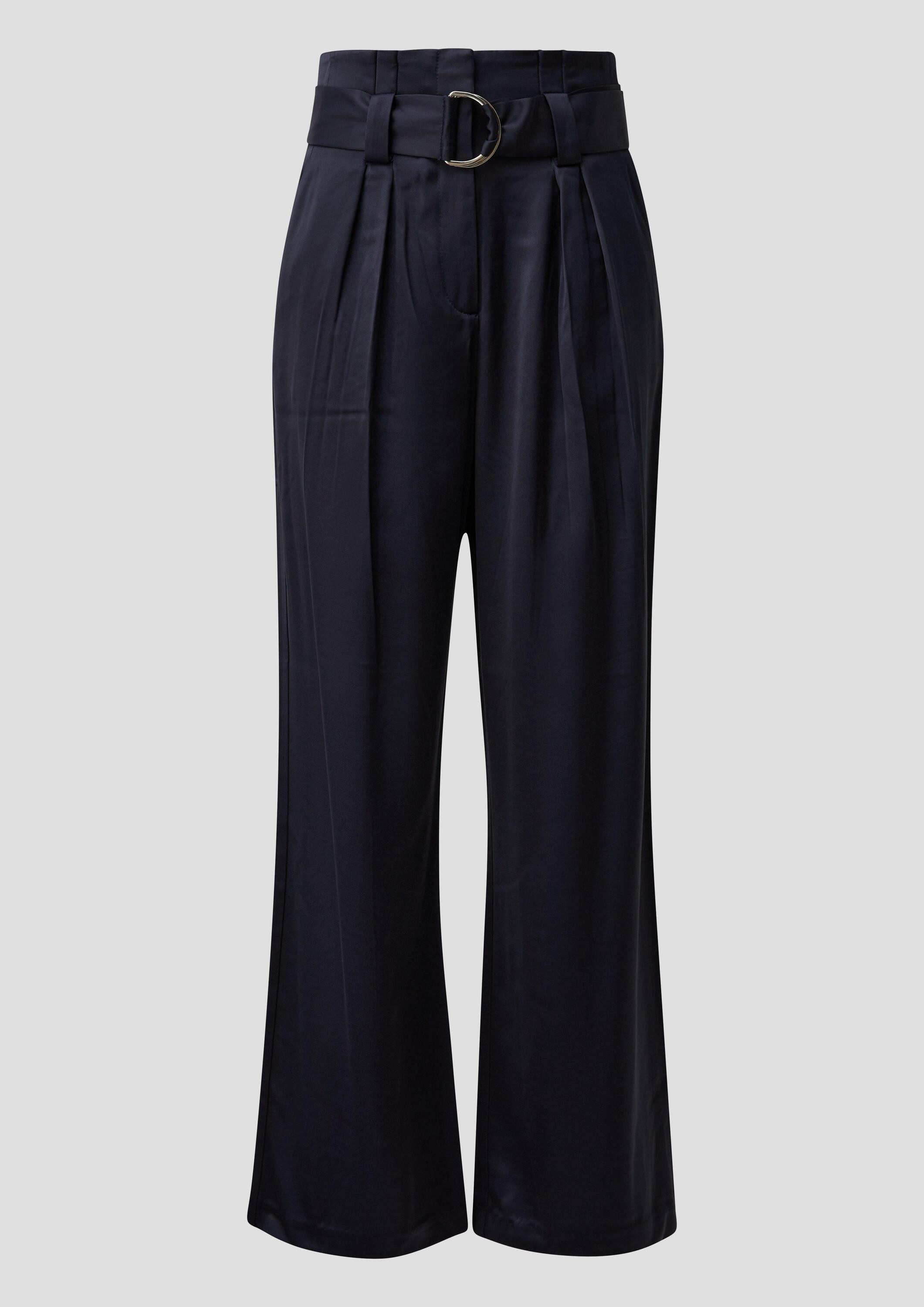 s.Oliver Chinos Hose Hose mit Extra Wide Leg und Gürtel im Relaxed Fit