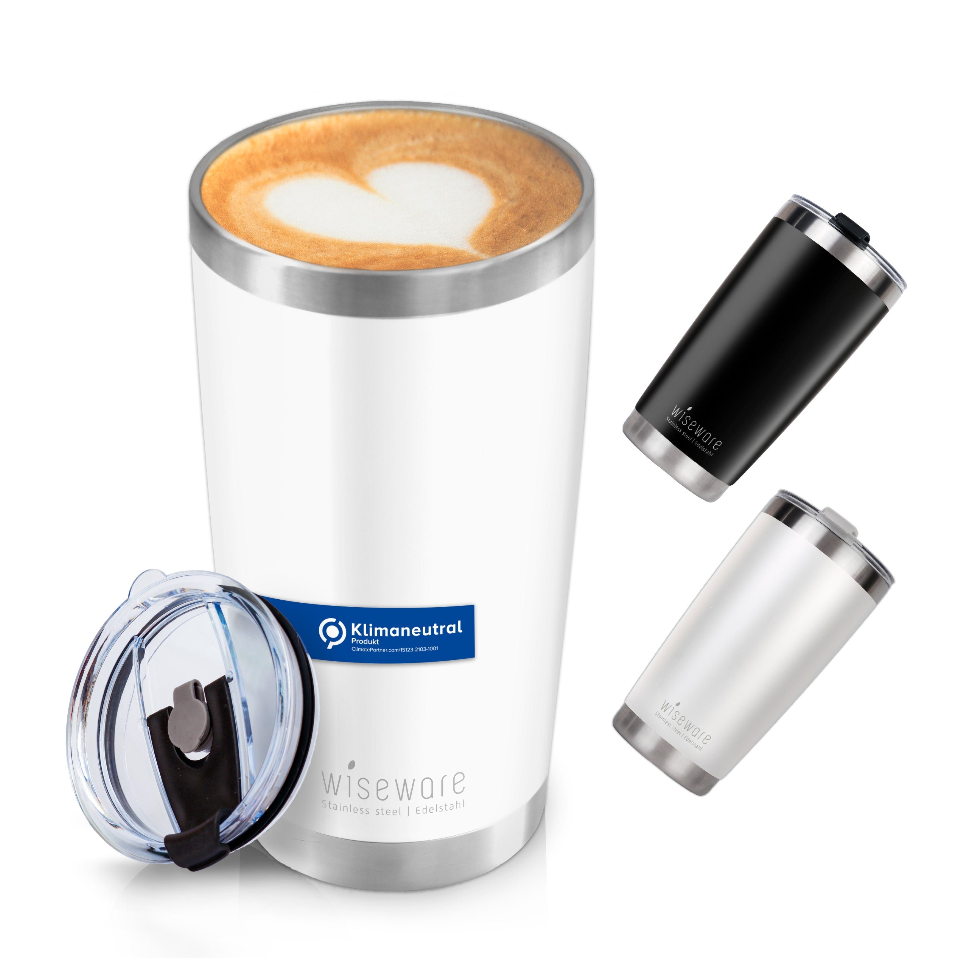 wisefood Многоразовая чашка Edelstahl Thermo Чашки mit Deckel 600ml, Edelstahl, (1-tlg)
