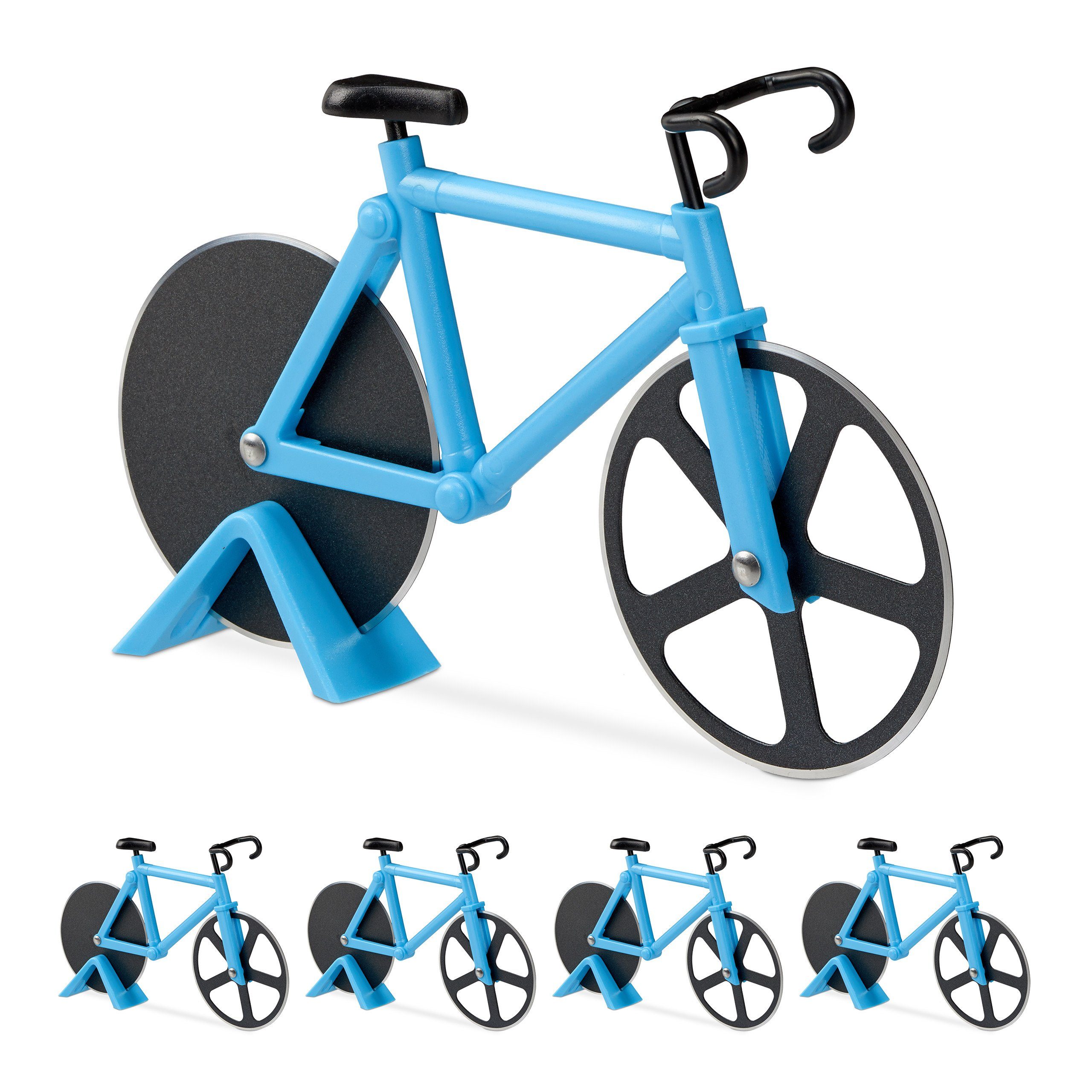 Pizzaschneider 5 x Fahrrad Pizzaschneider blau