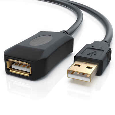 CSL Verlängerungskabel, 2.0, USB Typ A (1000 cm), aktives Repeater Kabel / Verlängerung mit Signalverstärkung - 10m