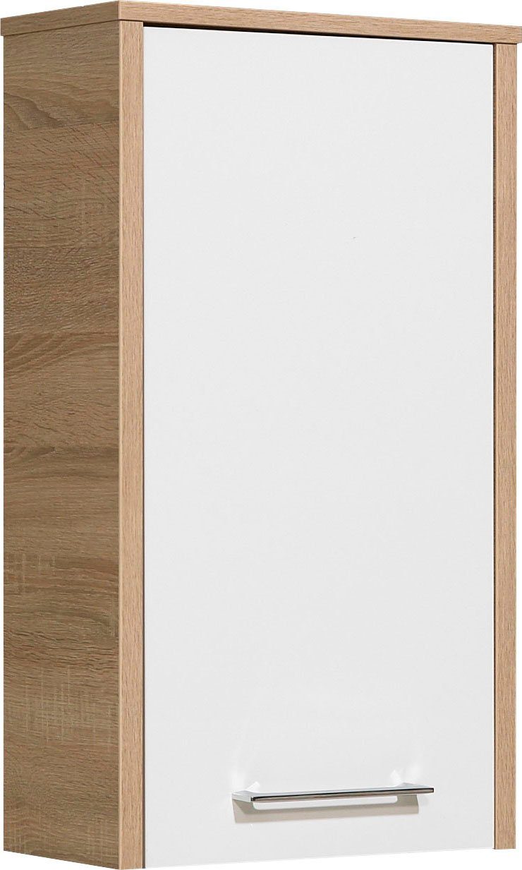 Saphir Hängeschrank Quickset 382 Wand-Badschrank mit 1 Tür und 2 Einlegeböden Badezimmer-Hängeschrank, 40 cm breit, inkl. Türdämpfer, Weiß Hochglanz