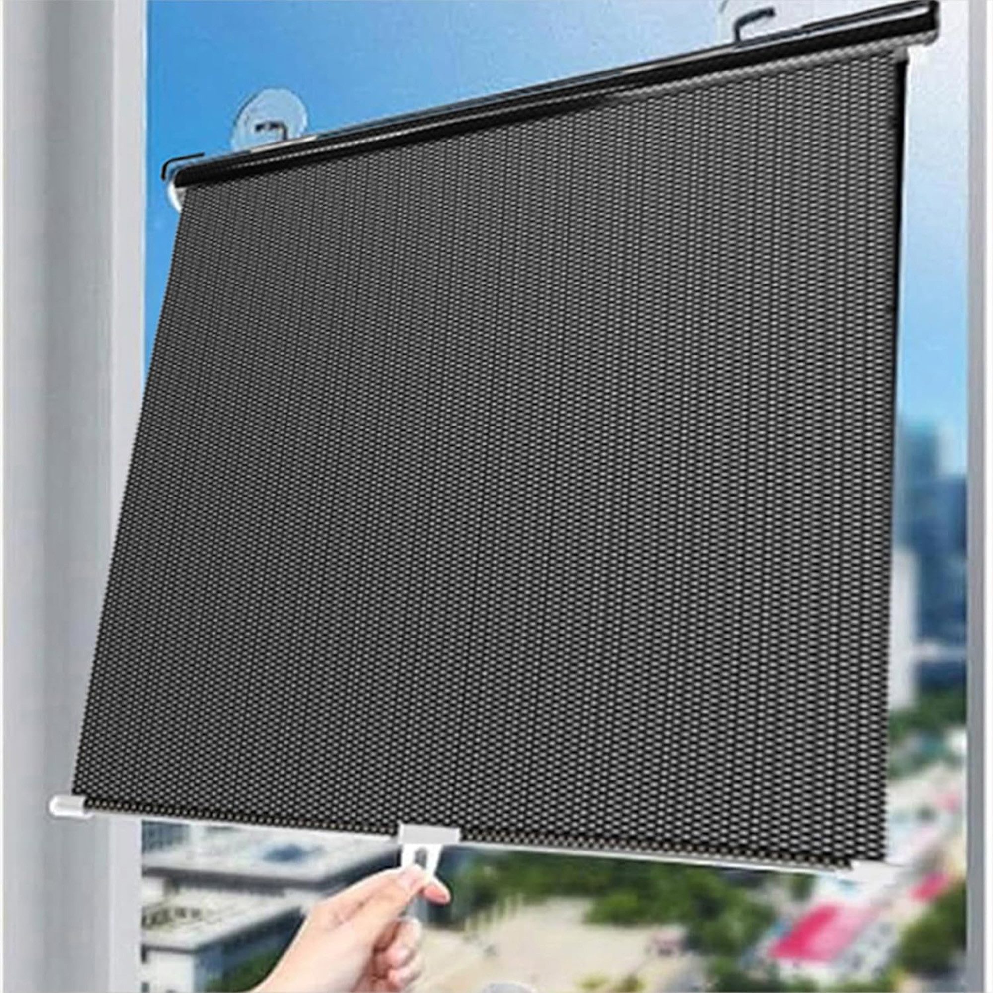 Dachfensterrollo Fensterrollo, Sonnenschutzrollo, Verdunkelungsrollo, Rollo, ibettertec, Ohne Bohren montierbar, mit wiederverwendbaren Saugnäpfen auf glatten Glasflächen befestigen., Haftfix, Bohrfreie Montage, Halbtransparentes Material
