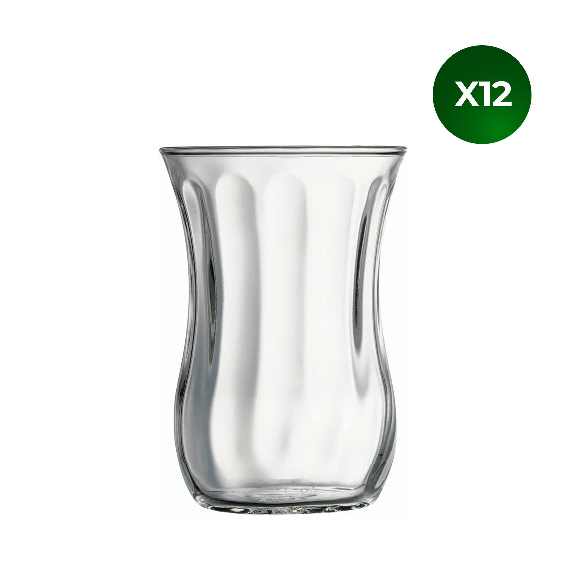 Pasabahce Gläser-Set Üsküdar Teegläser-Set, 12-tlg., Glas, 120ml, 12er Set – ideal für Familie, Gäste oder Gastronomiebetrieb