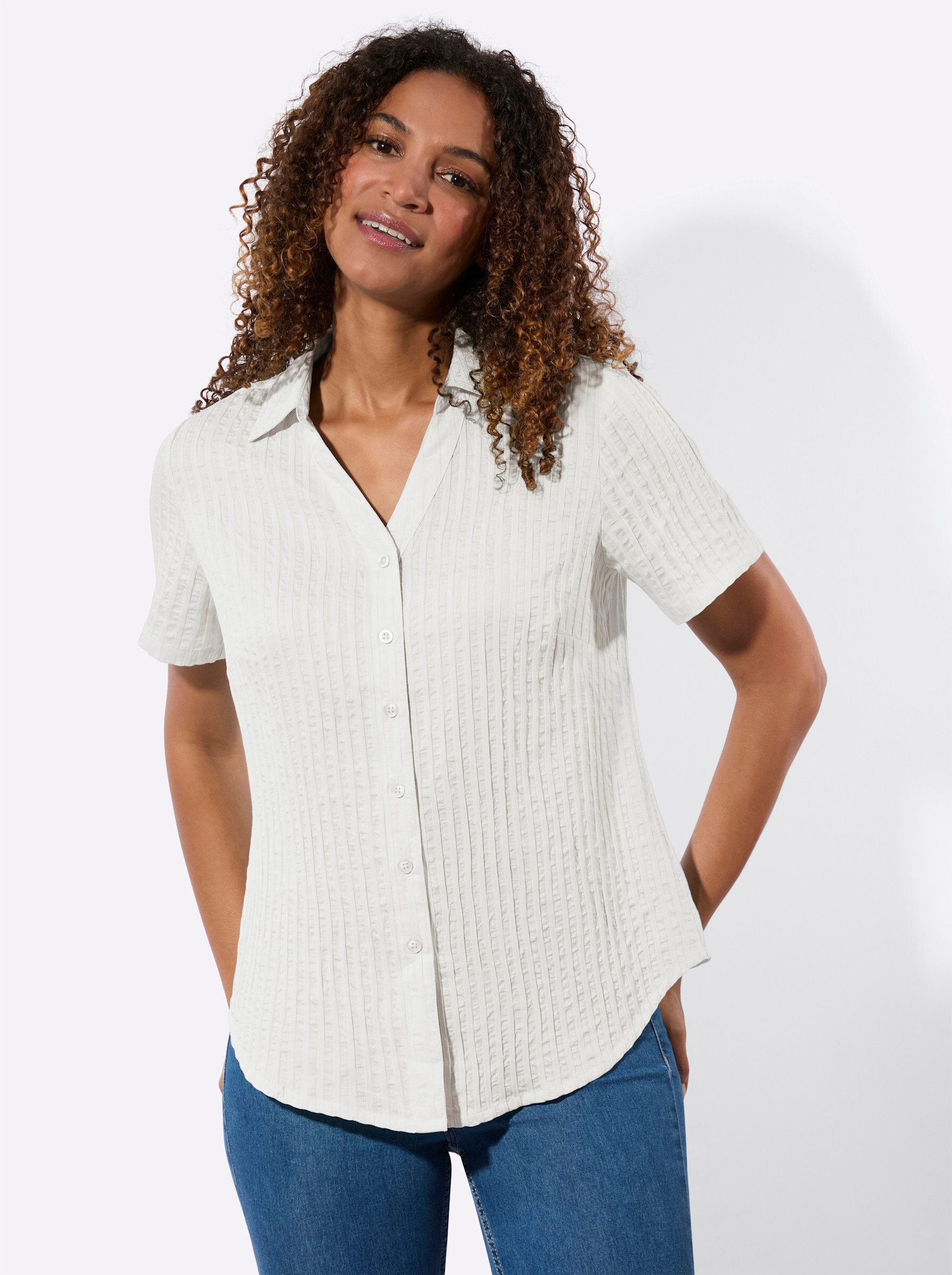 Klassische Bluse Kurzarm-Bluse Kurzarm