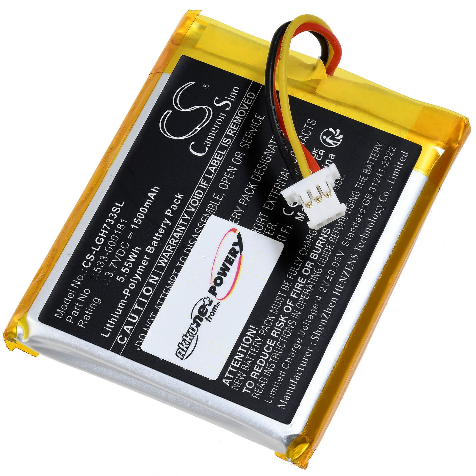 Powery Akku für Logitech G733 Akku 1500 mAh (3.7 V)