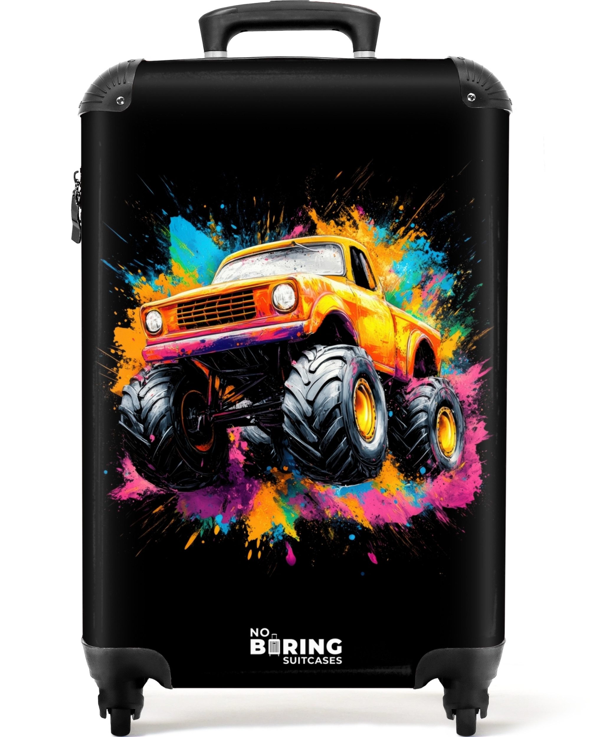 NoBoringSuitcases.com© Hartschalen-Trolley Monstertruck mit buntem Graffiti günstig online kaufen