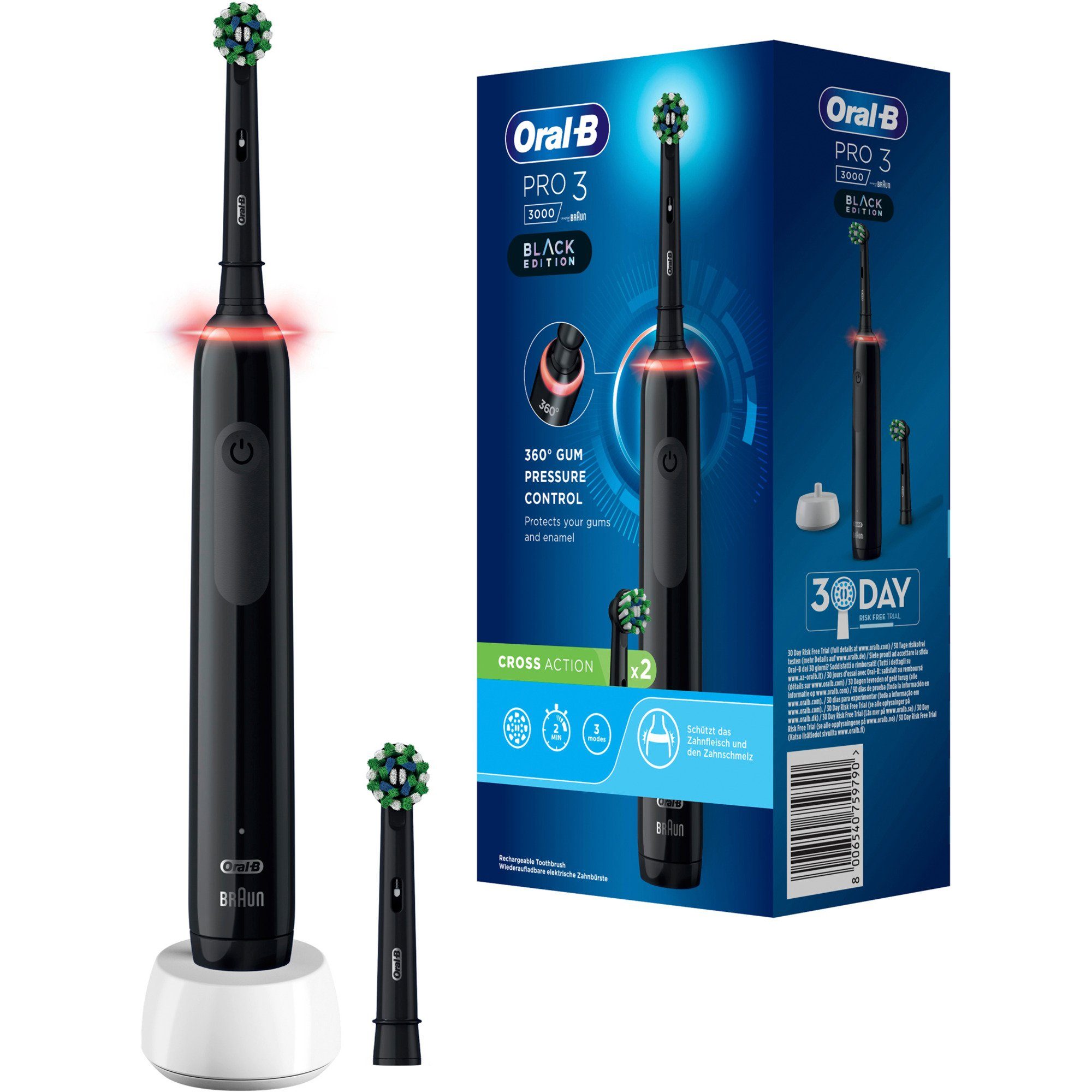 Oral-B Elektrische Zahnbürste Oral-B Oral-B Pro 3 3000 CrossAction Black