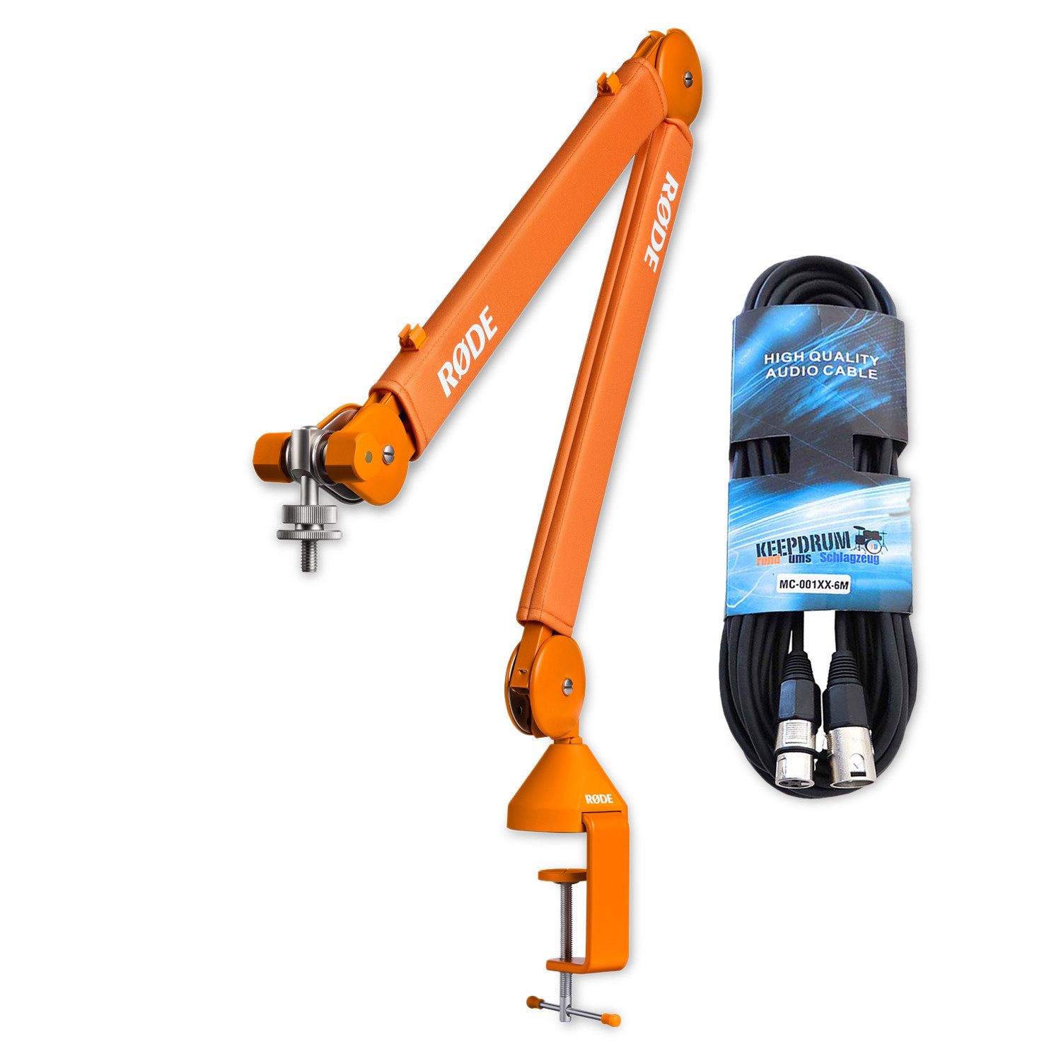 RØDE Mikrofonständer Rode Mikrofonarm PSA1+ Plus Orange mit XLR Kabel, (Mikrofonarm, Mikrofon-Gelenkarm), Vorteils-Set mit XLR Kabel