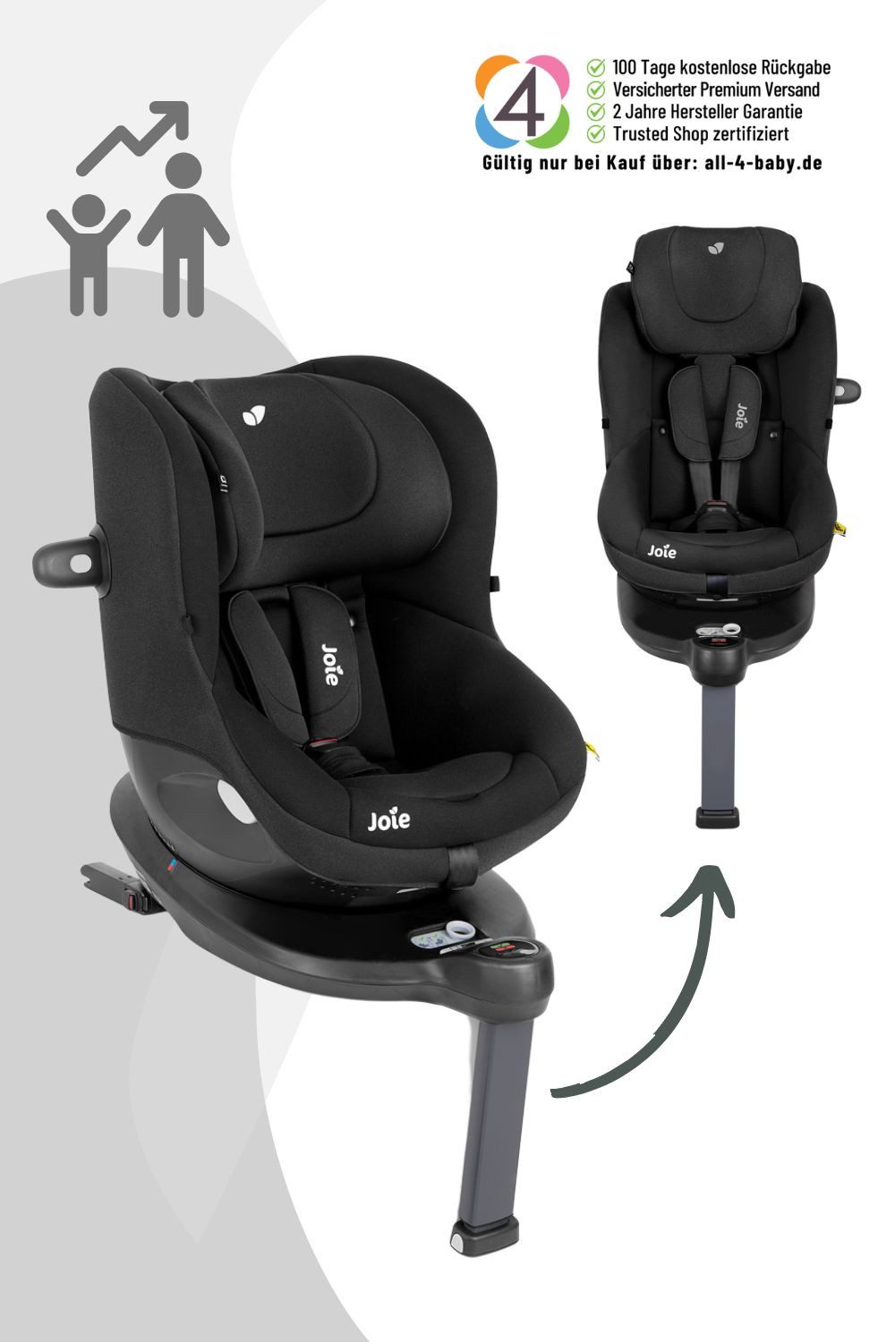 Joie Autokindersitz i-Spin 360 E i-Size Reboard