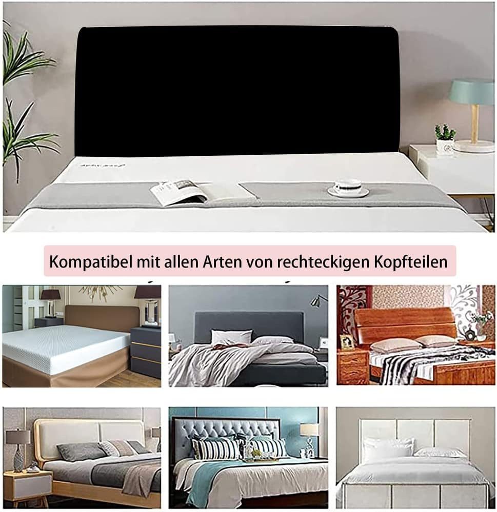 Agger Betthusse Bettkopfteil Hussen Bett Kopfteil Bezug, Staubdichte Schutzhülle, Einfarbiges Design Dehnbar Waschbar Abnehmbar für Schlafzimmer – Bild 5 von 5