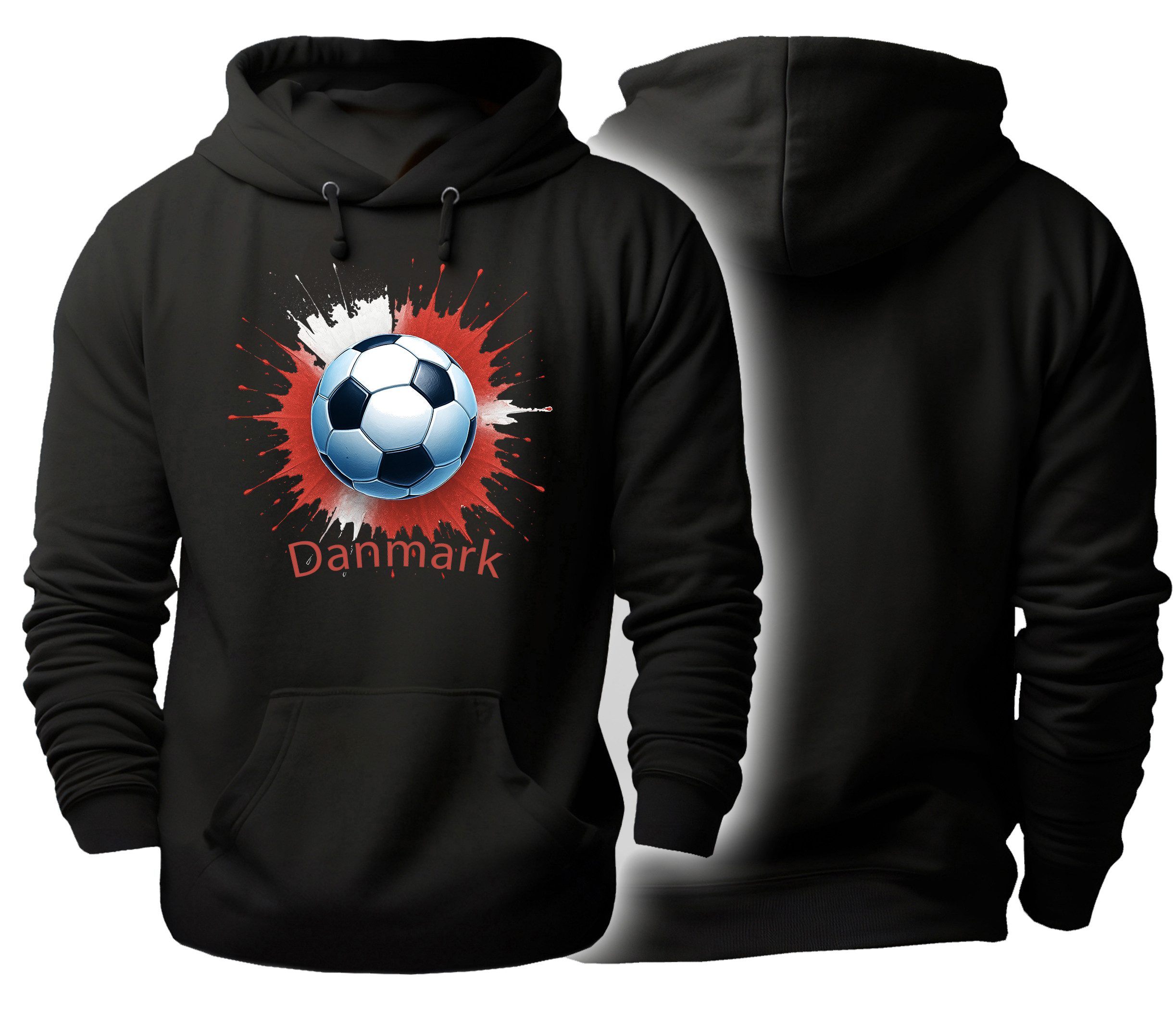 MyDesign24 Hoodie Fanhoodie Fussball WM Hoodie 2026 Nationalmannschaft Kapuzenpulli Dänemark i673