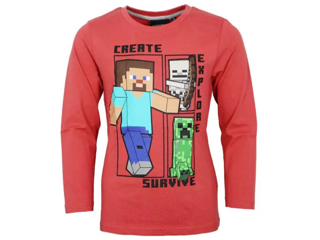 Minecraft Langarmshirt Langarmshirt Minecraft Steve Creeper Kinder Jungen Langarmshirt Shirt