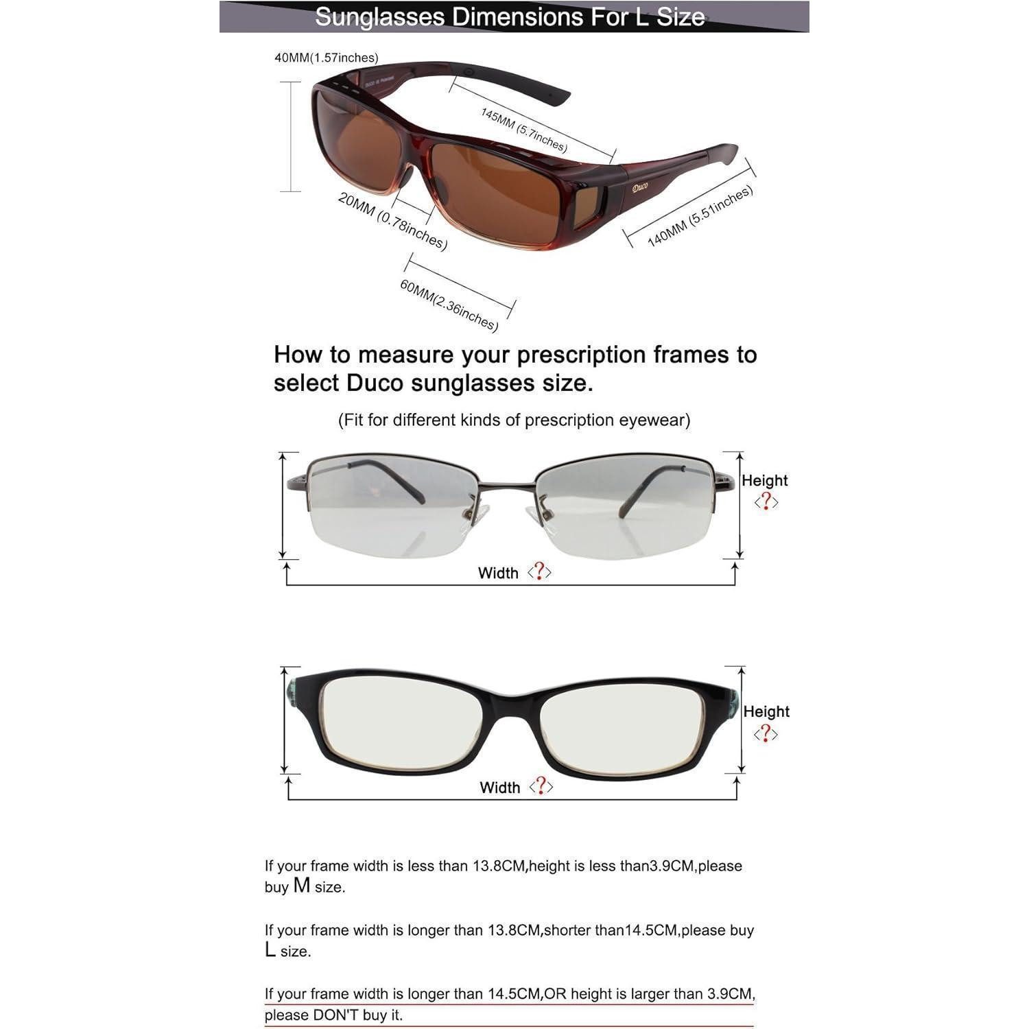 LuxusKollektion Sonnenbrille Sonnenbrille Herren Damen Polarisiert UV400 Fit Over L Wein Rot Braun