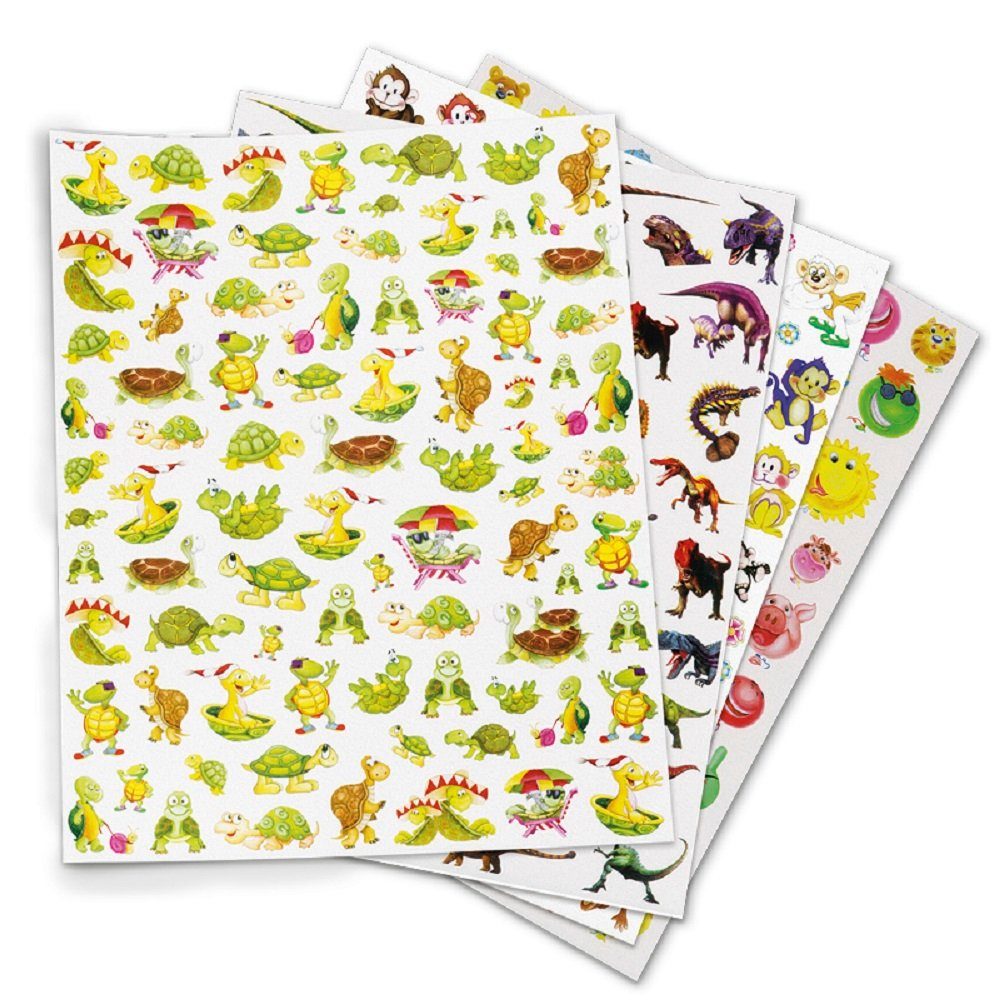 TimeTEX Sticker Set Belobigungs-Aufkleber Schildkröten & Co., ca. 240 Stück, (240-tlg)