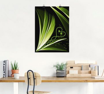 Artland Poster Grünes Herzblatt dekorativ, Spa Bilder (1 St), als Alubild, Leinwandbild, Wandaufkleber oder Poster in versch. Größen