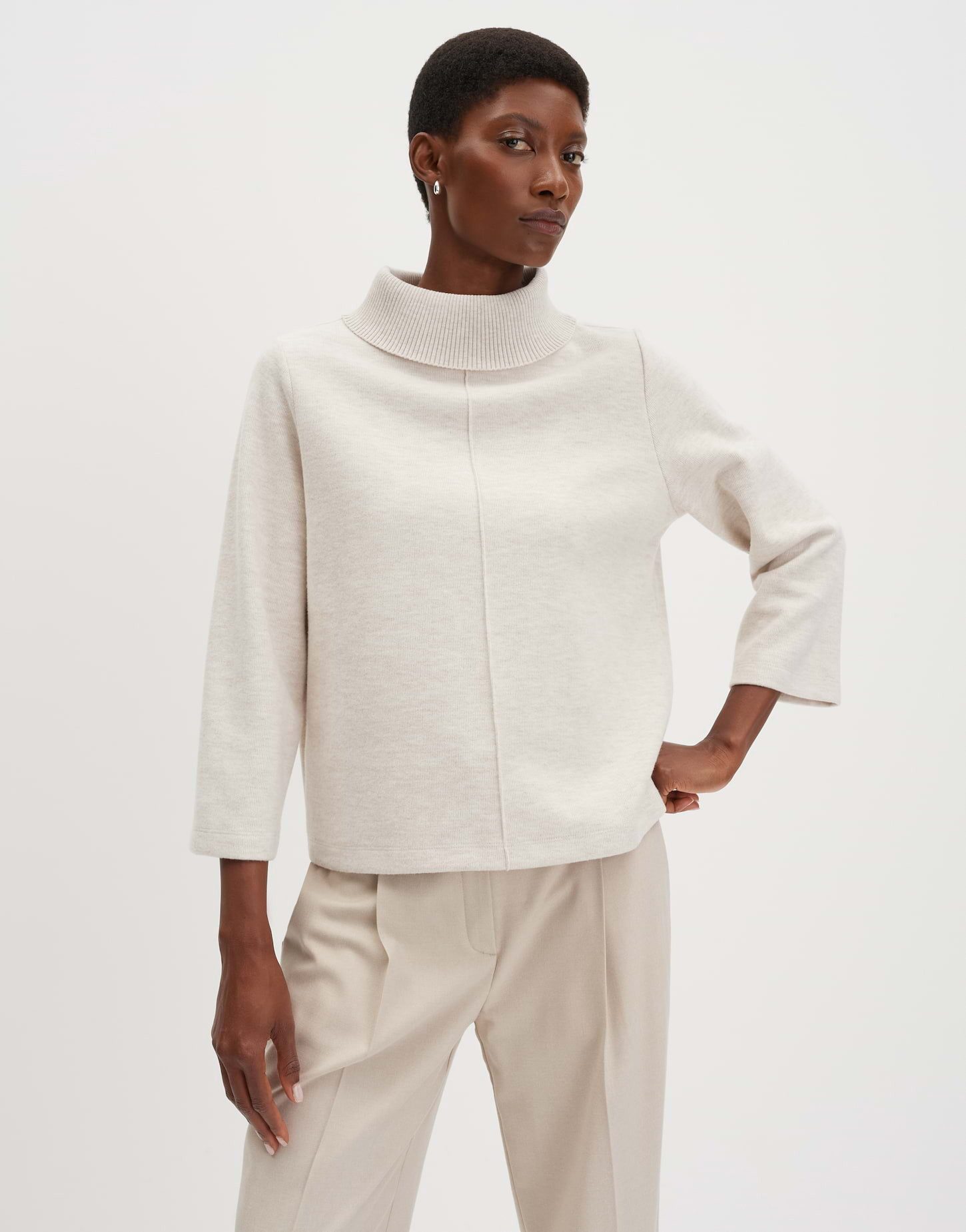 someday 3/4-Arm-Shirt KANURI Regular mit Mélange Optik Weiches Jerseyshirt mit Mélange Optik, lockere Passform