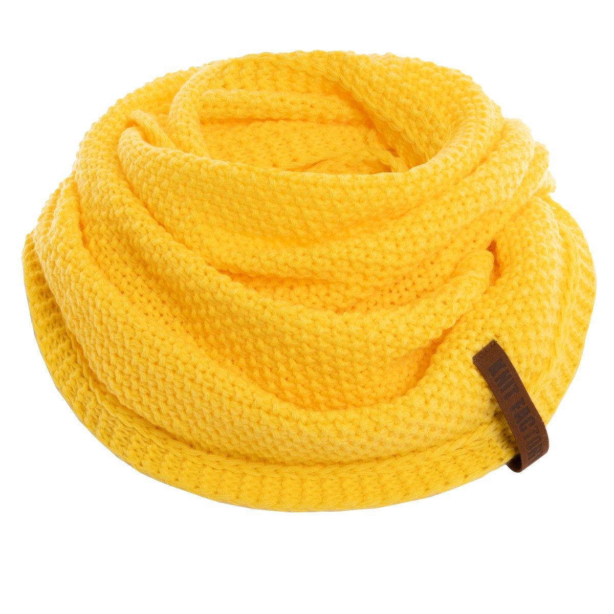 Knit Factory Strickschal Coco Loop Schal Canario Yellow One Size, (Set, 1-St. Spar-Set), Schal Damen Herren set loop tücher schals winter Strick Mode herbst
