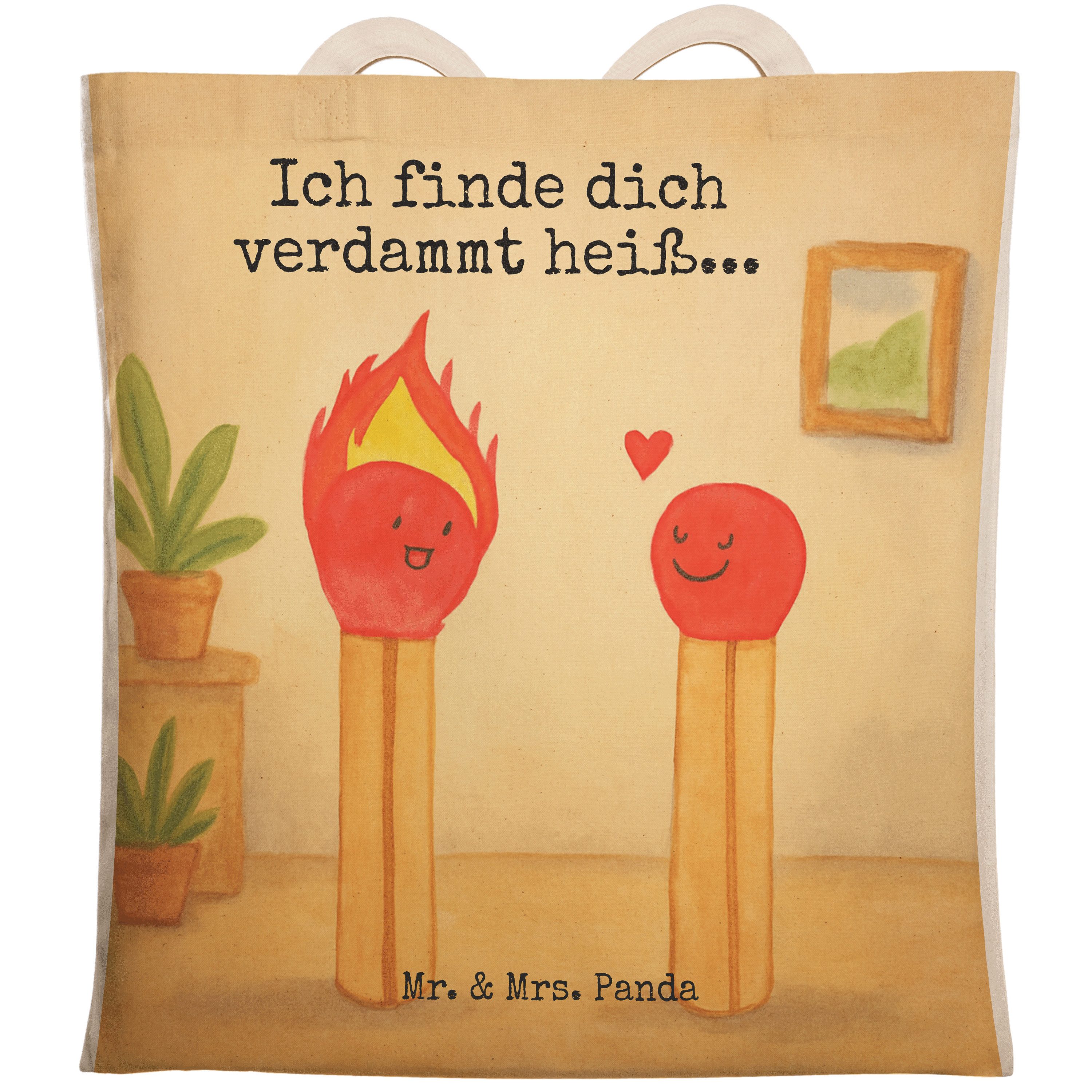 Tragetasche Streichhölzer Design, Tote Bag, Weiß, Liebesgeschenk, Stoffbeutel, Ta