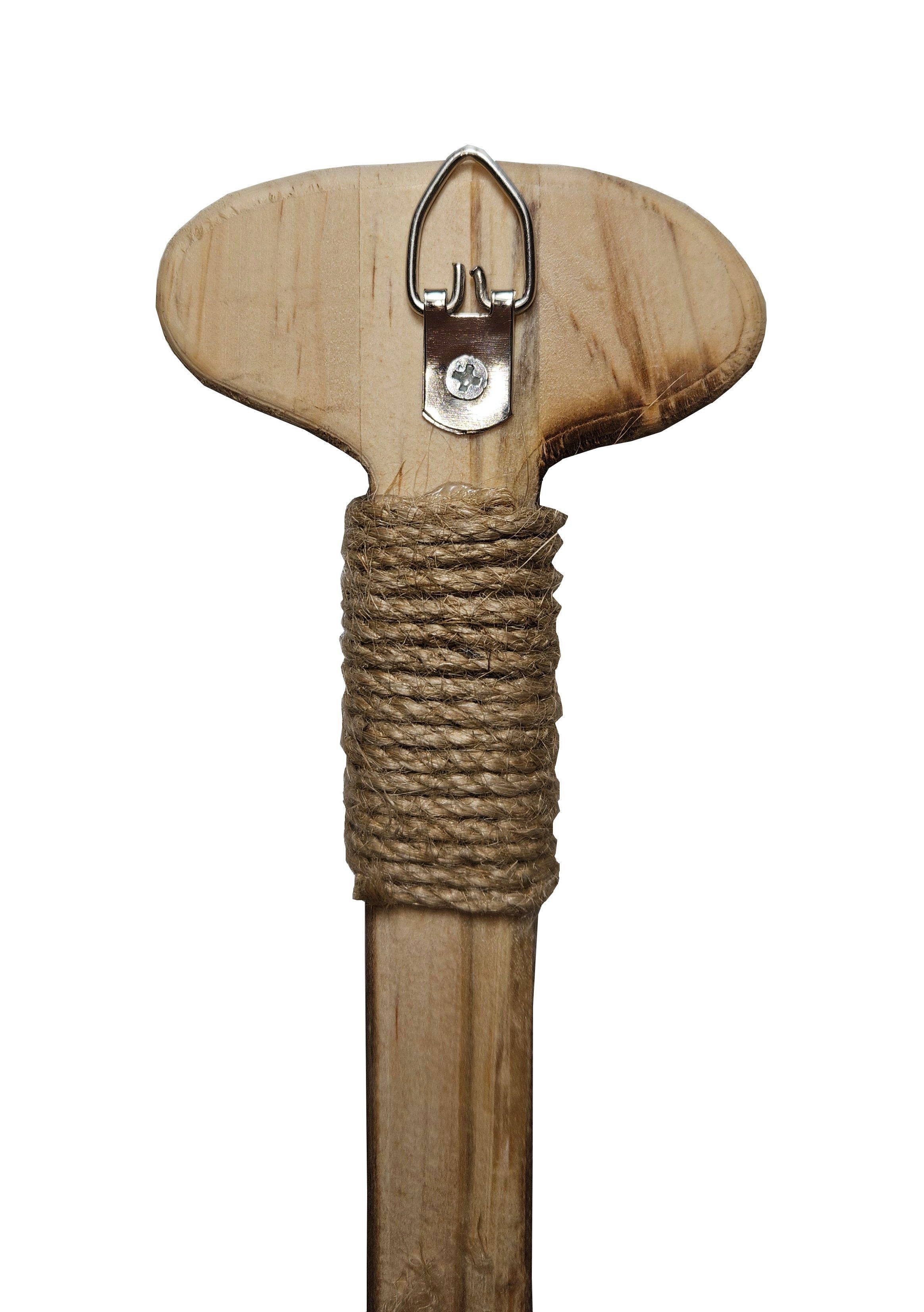 Meinposten Dekoobjekt Paddel Holz maritim Dekopaddel Holzpaddel braun weiß 60 cm (1 St) – Bild 3 von 4