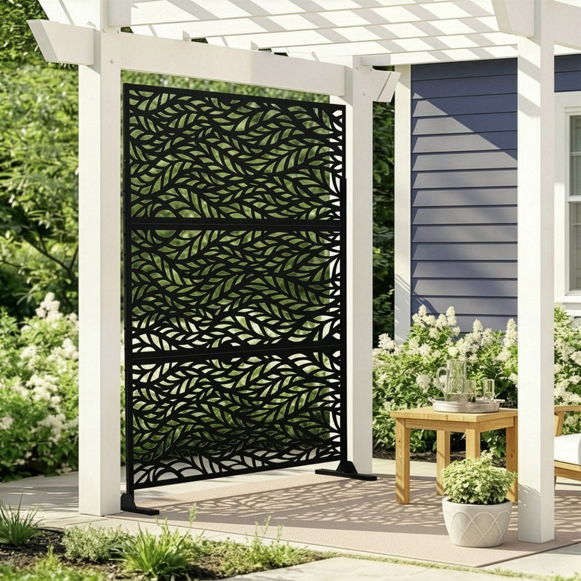 casa.pro Paravent, outdoor »And« verzinkter Stahl Schwarz 180 x 90 cm