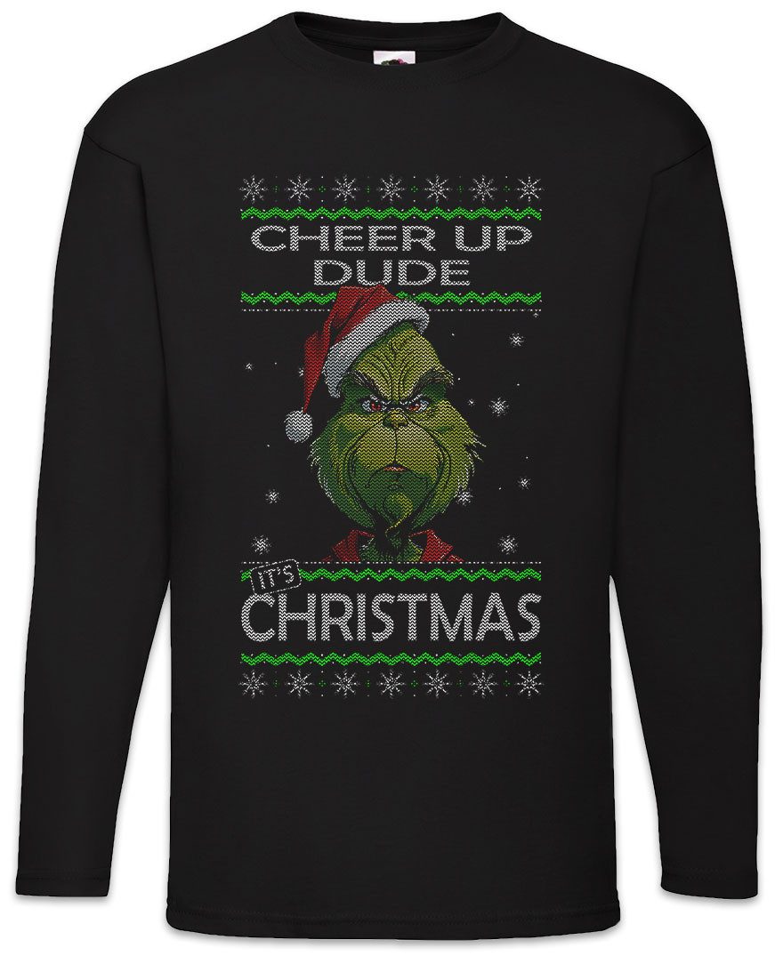 Urban Backwoods Langarmshirt Green Christmas Langarm T-Shirt Merry Santa X-Mas Claus Grinch (1-tlg) Weihnachten Weihnachtsmann Nikolaus Grinch