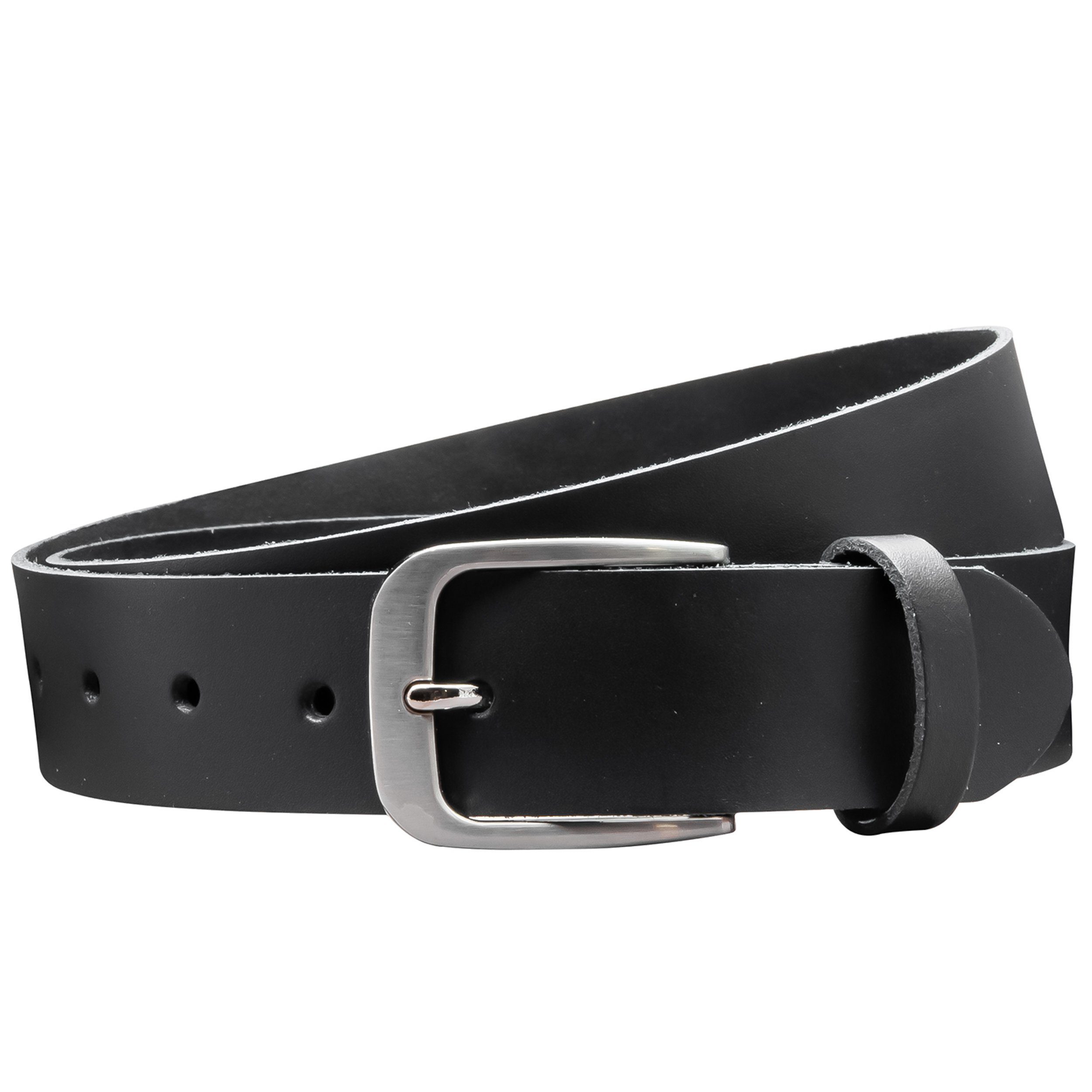 COLOGNEBELT Ledergürtel OM428-SL-Schwarz MADE IN GERMANY, Schwarz Kürzbar, günstig online kaufen