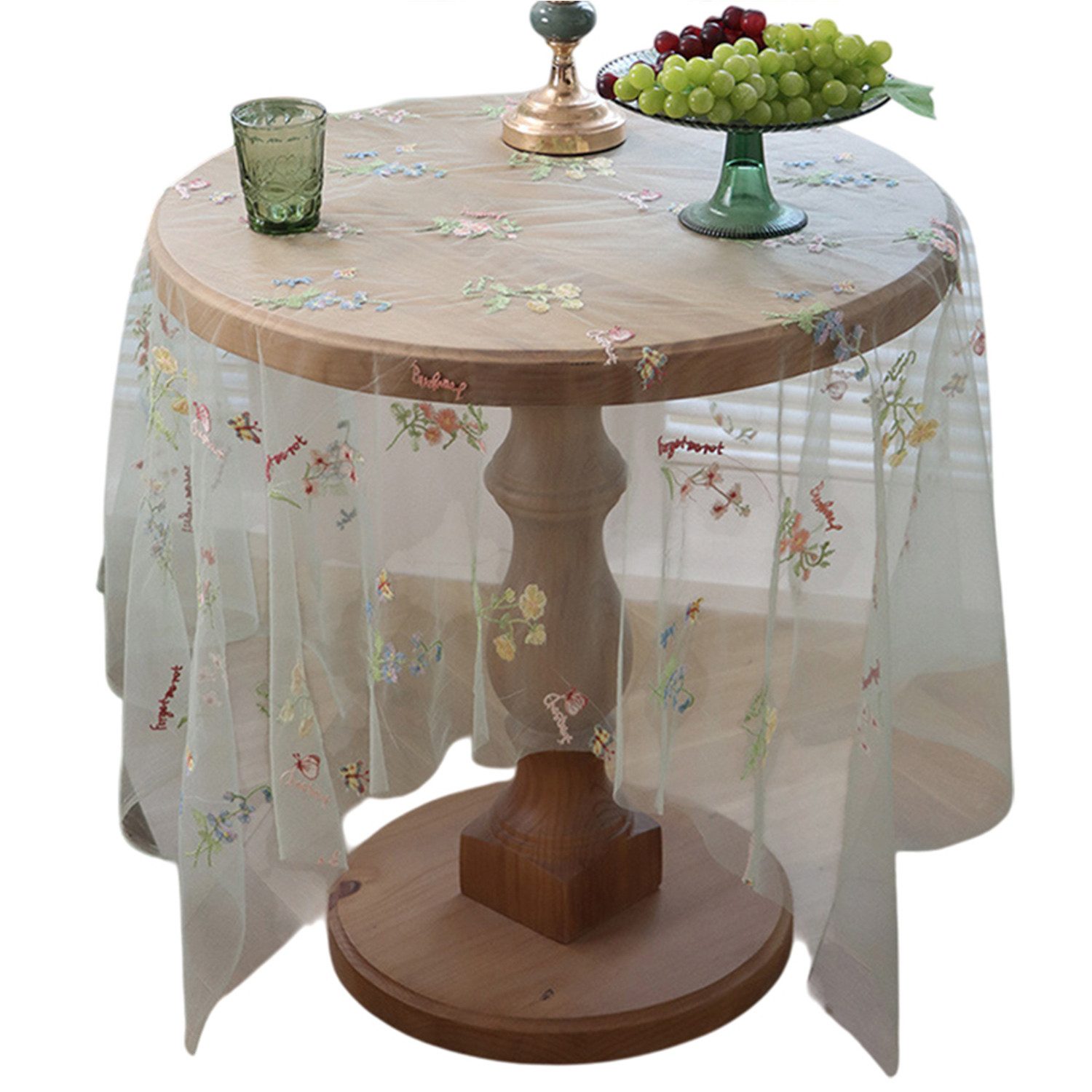 Tischdecke Transparente Tischdecke mit bestickter Spitze,Tischdecke Ornamente