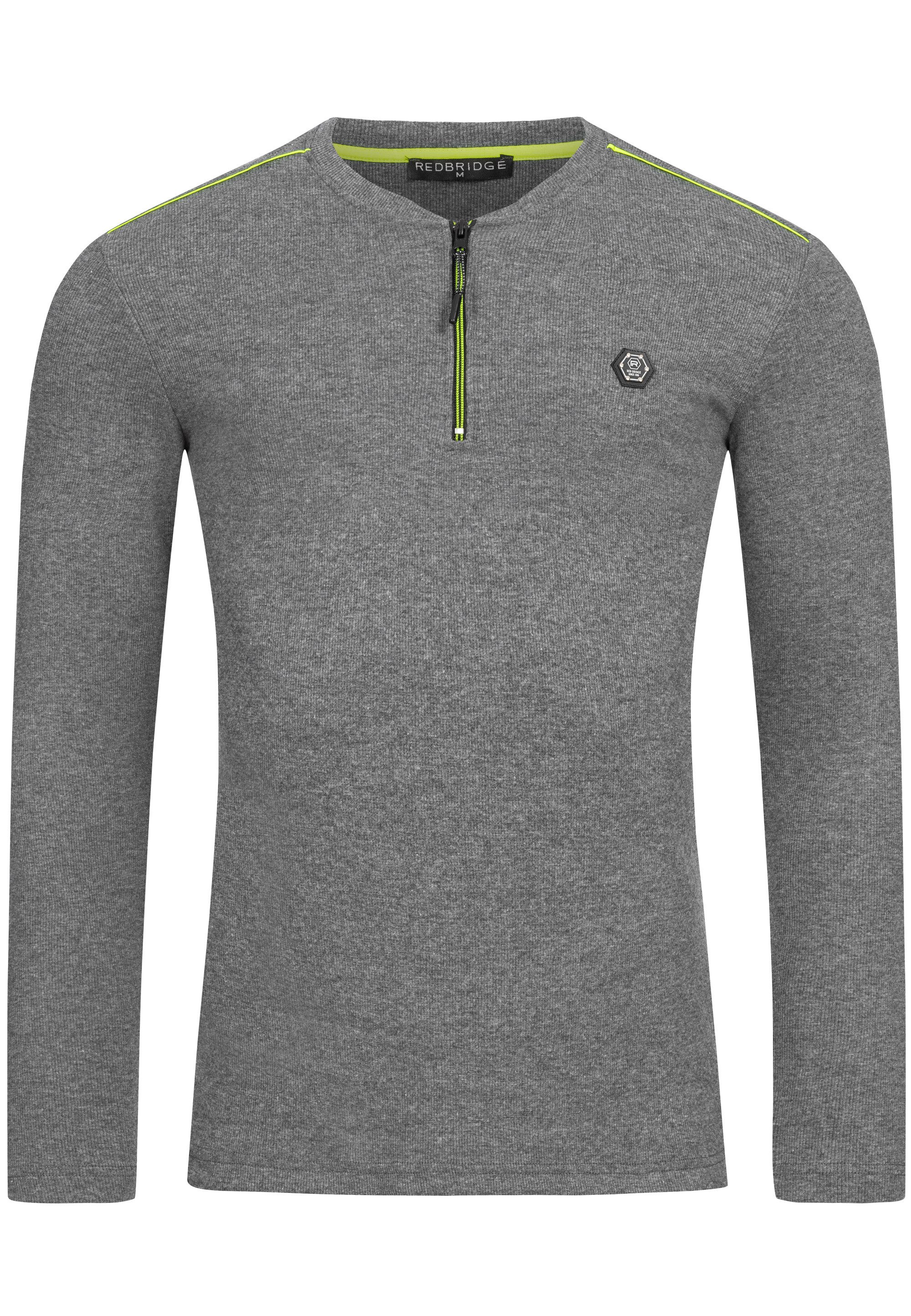 RedBridge Langarmshirt mit Reißverschluss Sportlicher Look günstig online kaufen