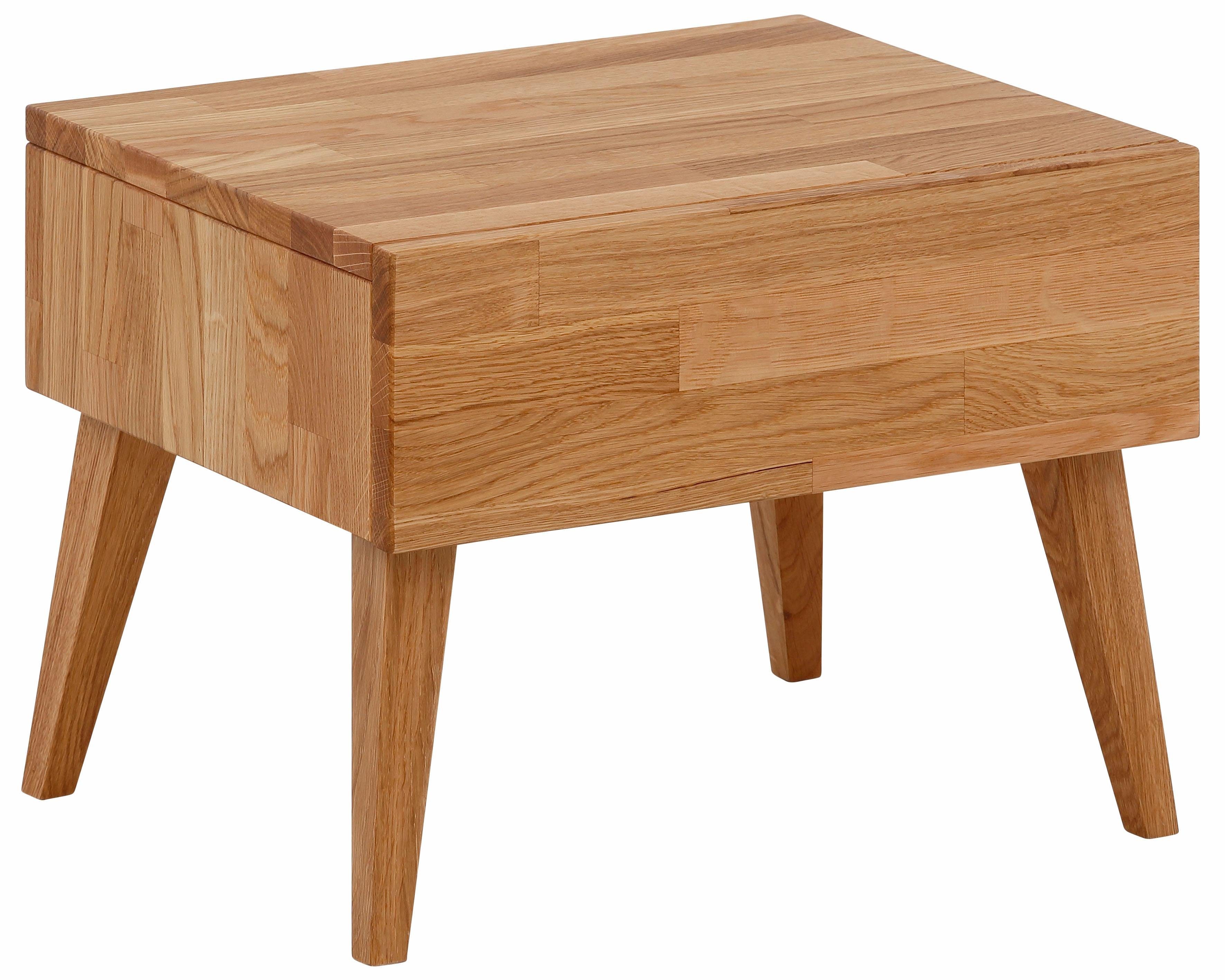Home affaire Nachttisch Natali, mit einer Schublade, aus massiver Eiche, Breite 45 cm