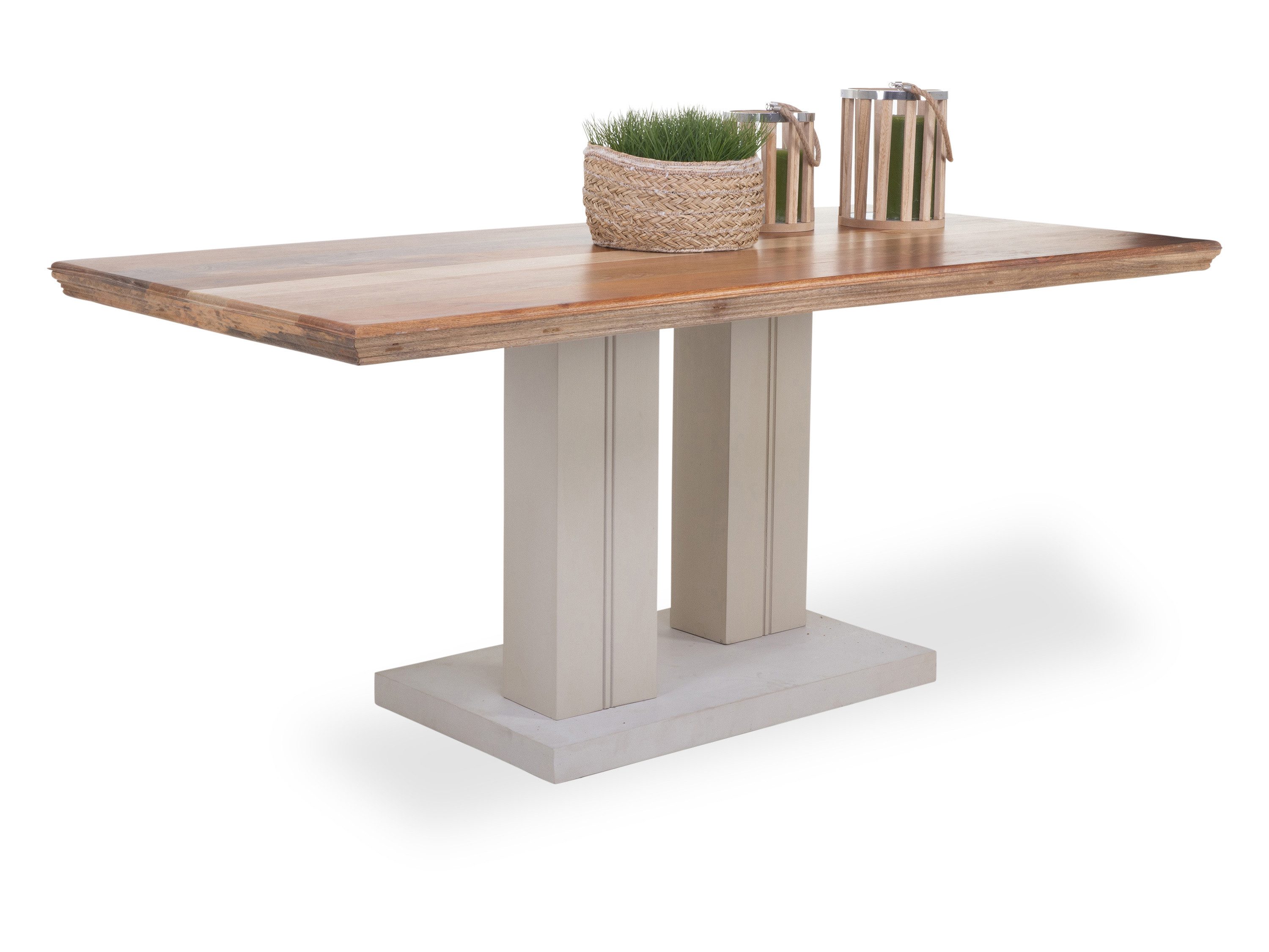 SANSIBAR LIVING Esstisch Esstisch SANSIBAR MORSUM BHT 180x76x90 cm beige Esszimmertisch