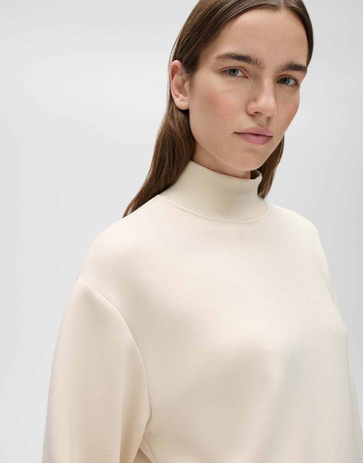 OPUS Sweatshirt Gluba club aus Sweatware mit Rippstruktur Leicht verkürzte, gerade Form mit geripptem Stehkragen – Bild 4 von 5