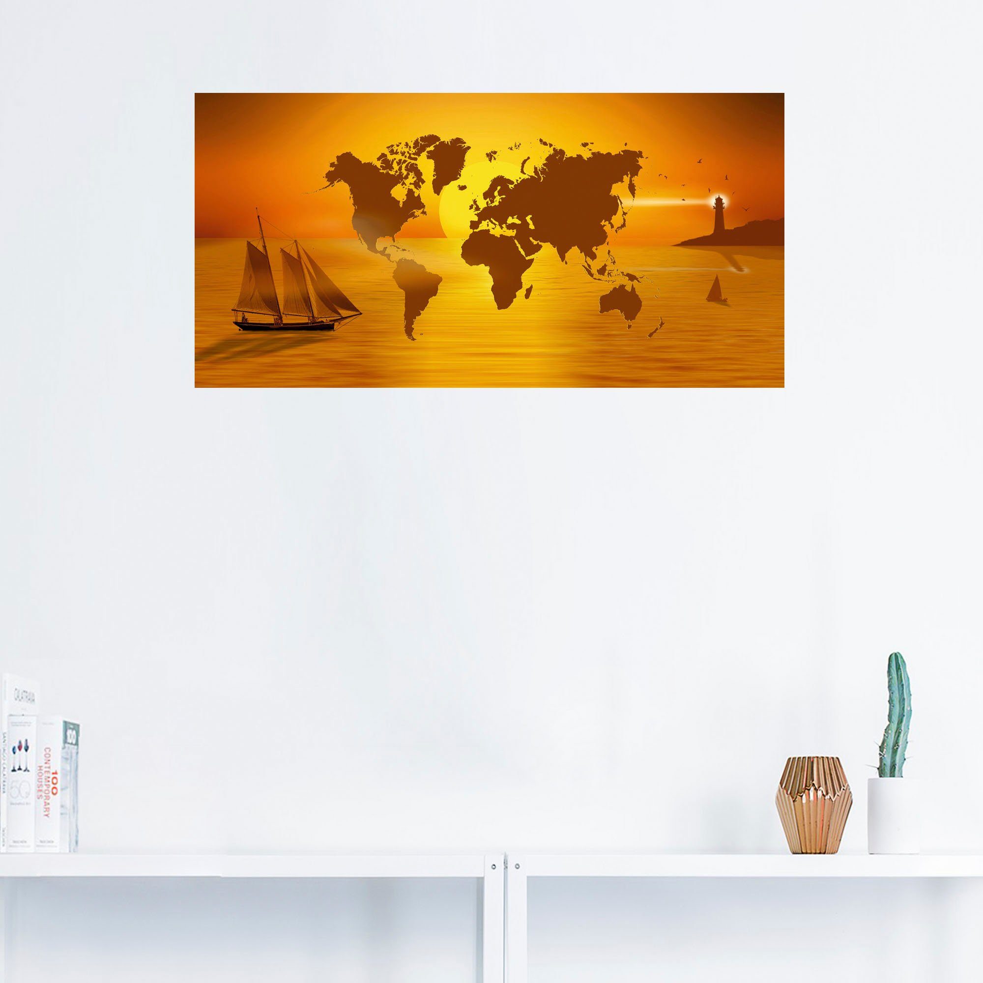Artland als versch. (1 Wandbild oder Größen Poster Wandaufkleber Landkarten Leinwandbild, in Weltumsegelung, St),