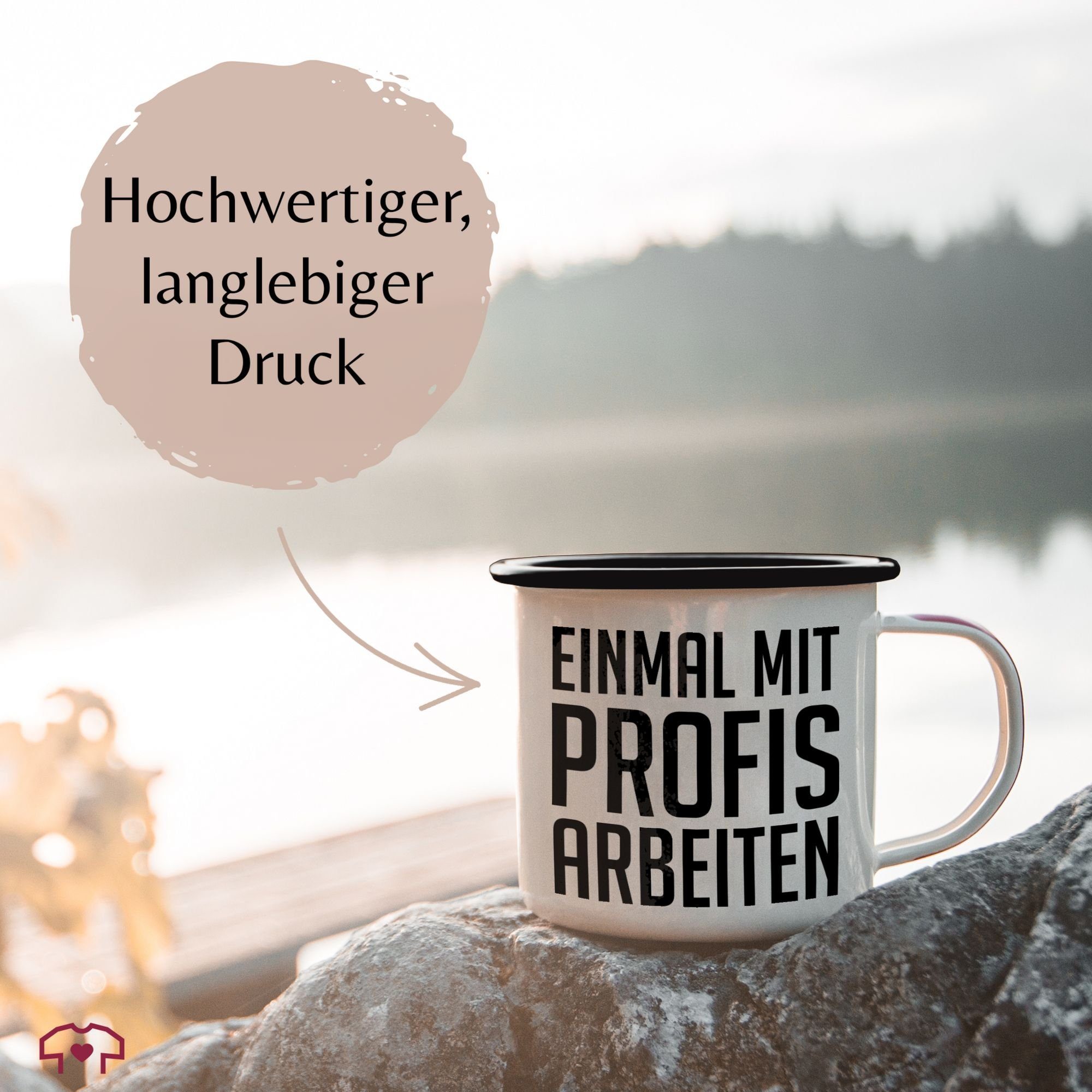 Stahlblech, Schwarz schwarz, Plakativ Profis Weiß Einmal arbeiten Tasse 2 Statement mit Shirtracer