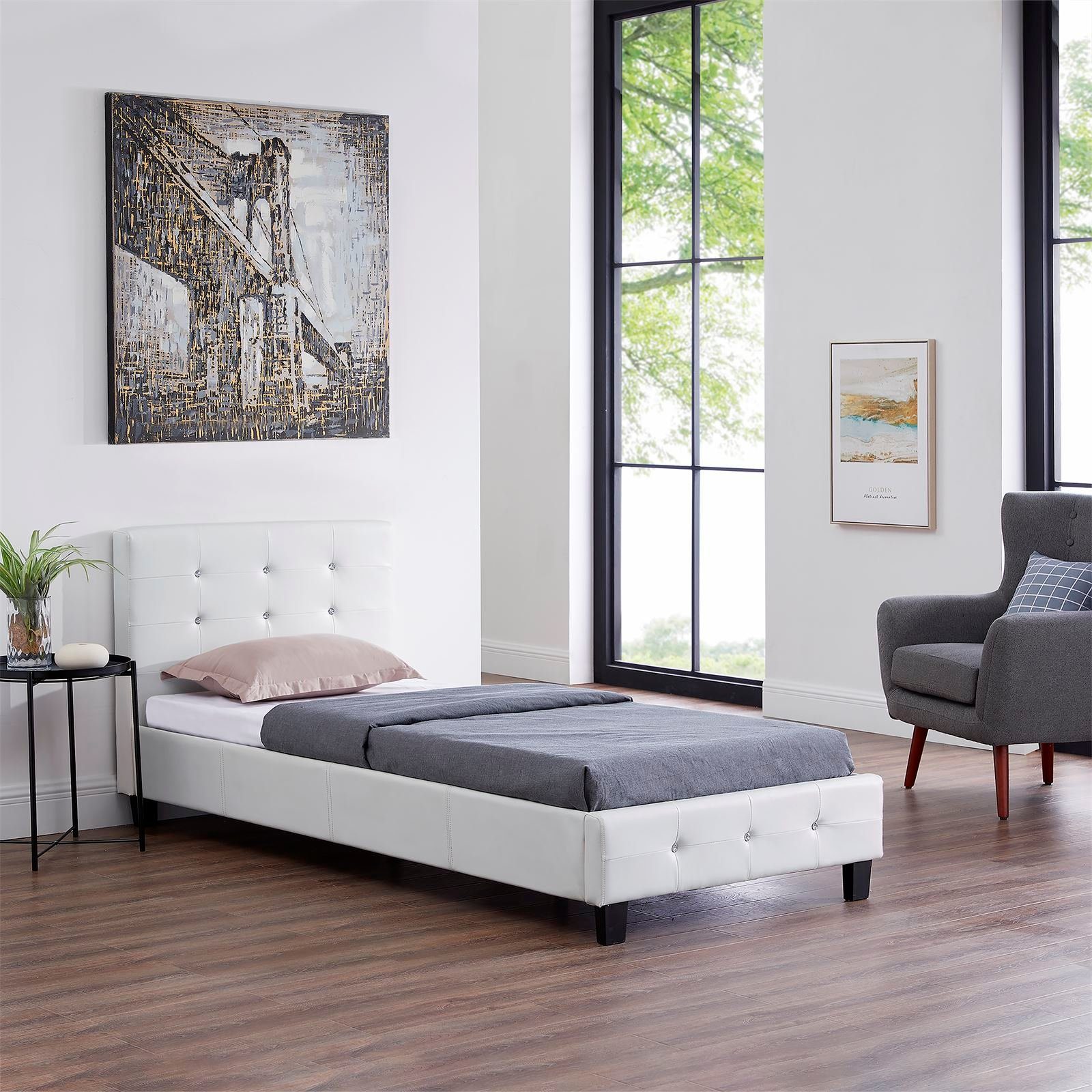 CARO-Möbel Polsterbett GLASGOW, Polsterbett Einzelbett Bettgestell günstig online kaufen