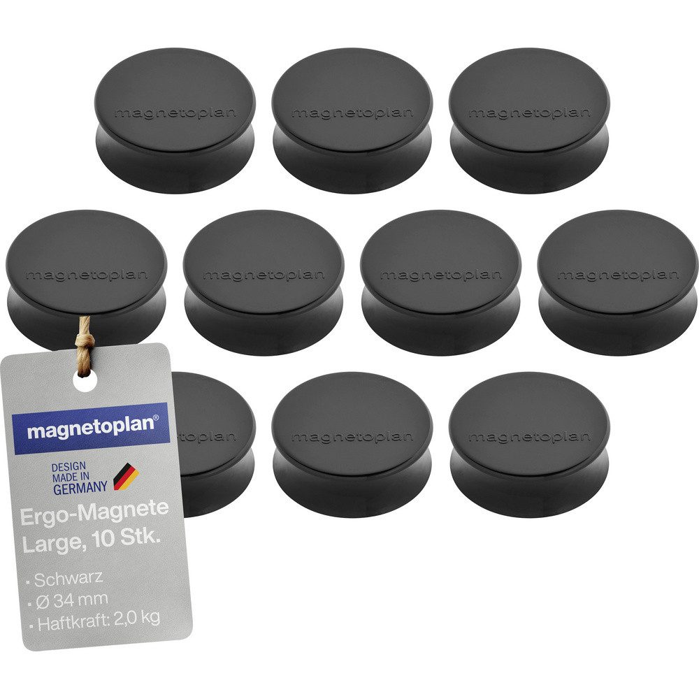 magnetoplan® Magnet magnetoplan Magnet (x H) 34 mm x 12.5 mm rund Schwarz 10 St. 166501