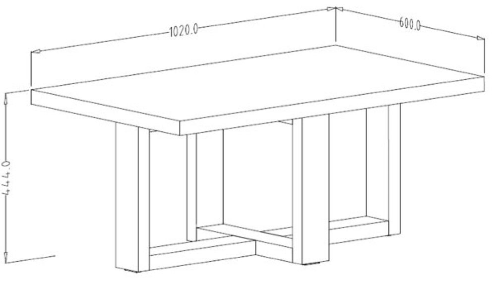 Helvetia Couchtisch Eko, 102x60x44cm onyx schwarz / weiß