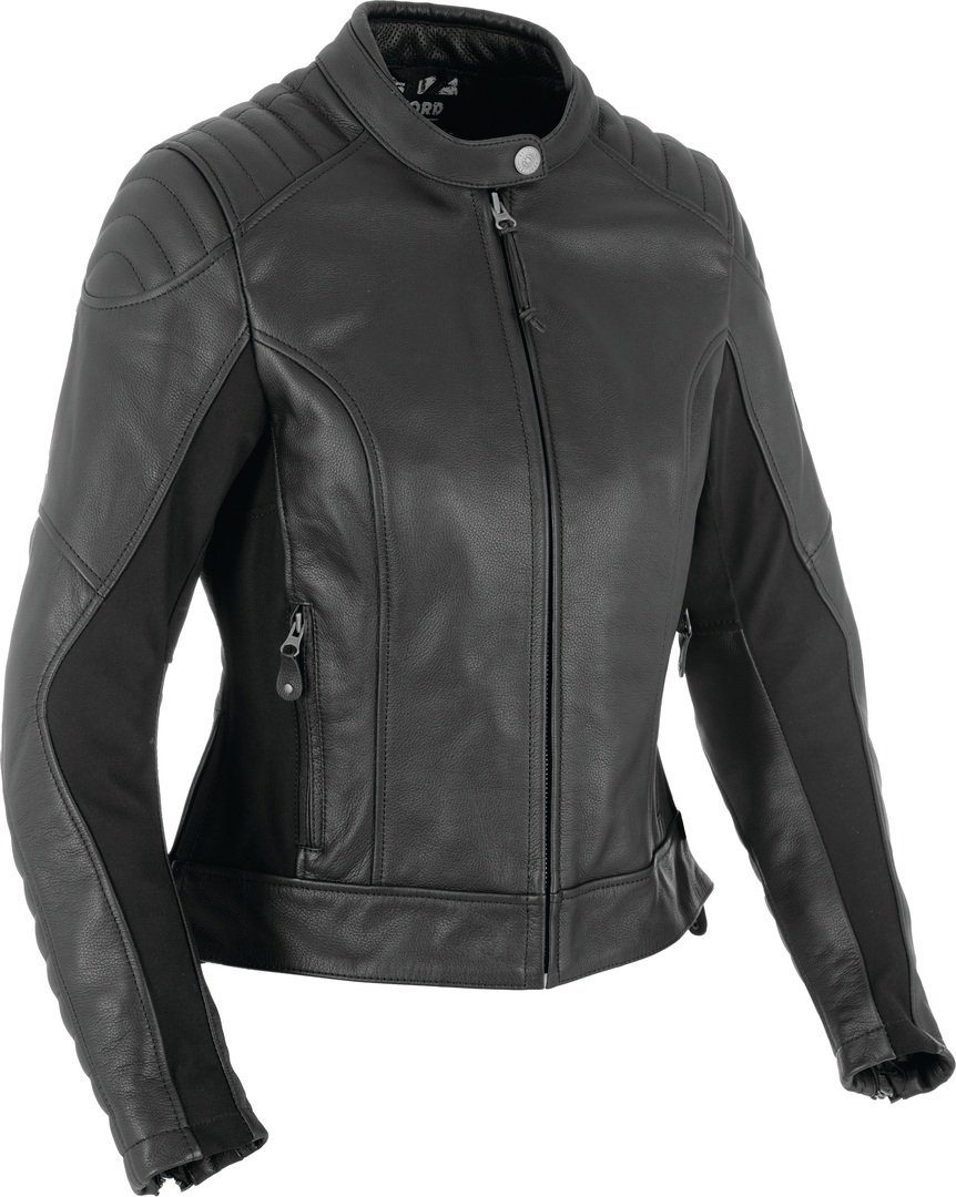 OXFORD Motorradjacke Beckley Damen Motorrad Lederjacke Black