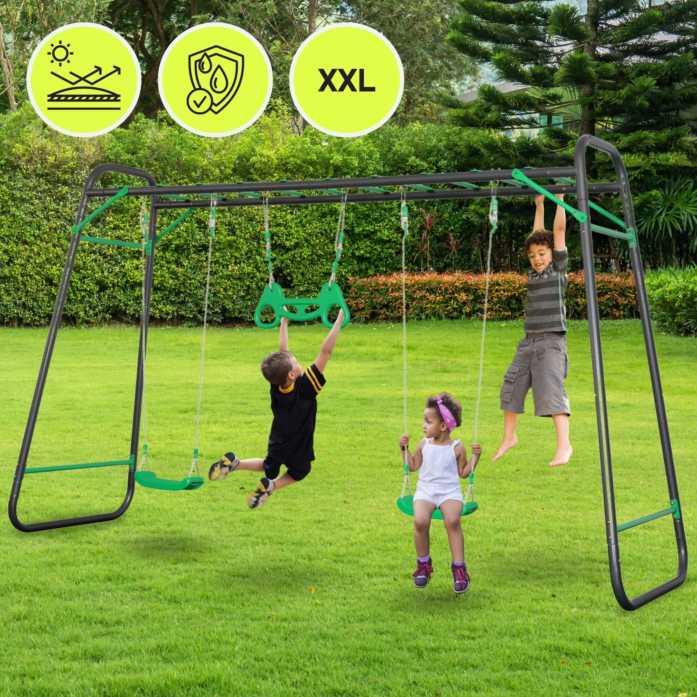 HyperMotion Schaukelpferd Garten-Schaukel XXL: 2 Sitze, günstig online kaufen