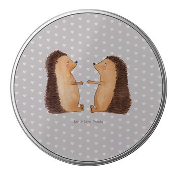 Mr. & Mrs. Panda Aufbewahrungsdose Igel Liebe - Grau Pastell - Geschenk, Vorratsdose, Keksdose, Freund, (1 St), Hochwertige Qualität