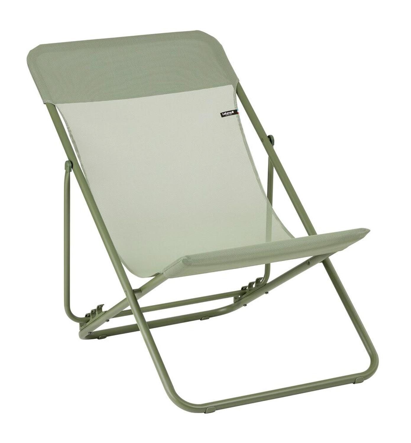 Lafuma Klappstuhl MAXI TRANSAT, Moosgrün, Stahlrahmen, Batyline, Klappbar, verstellbare Rückenlehne, B 62 x H 91 x T 95 cm