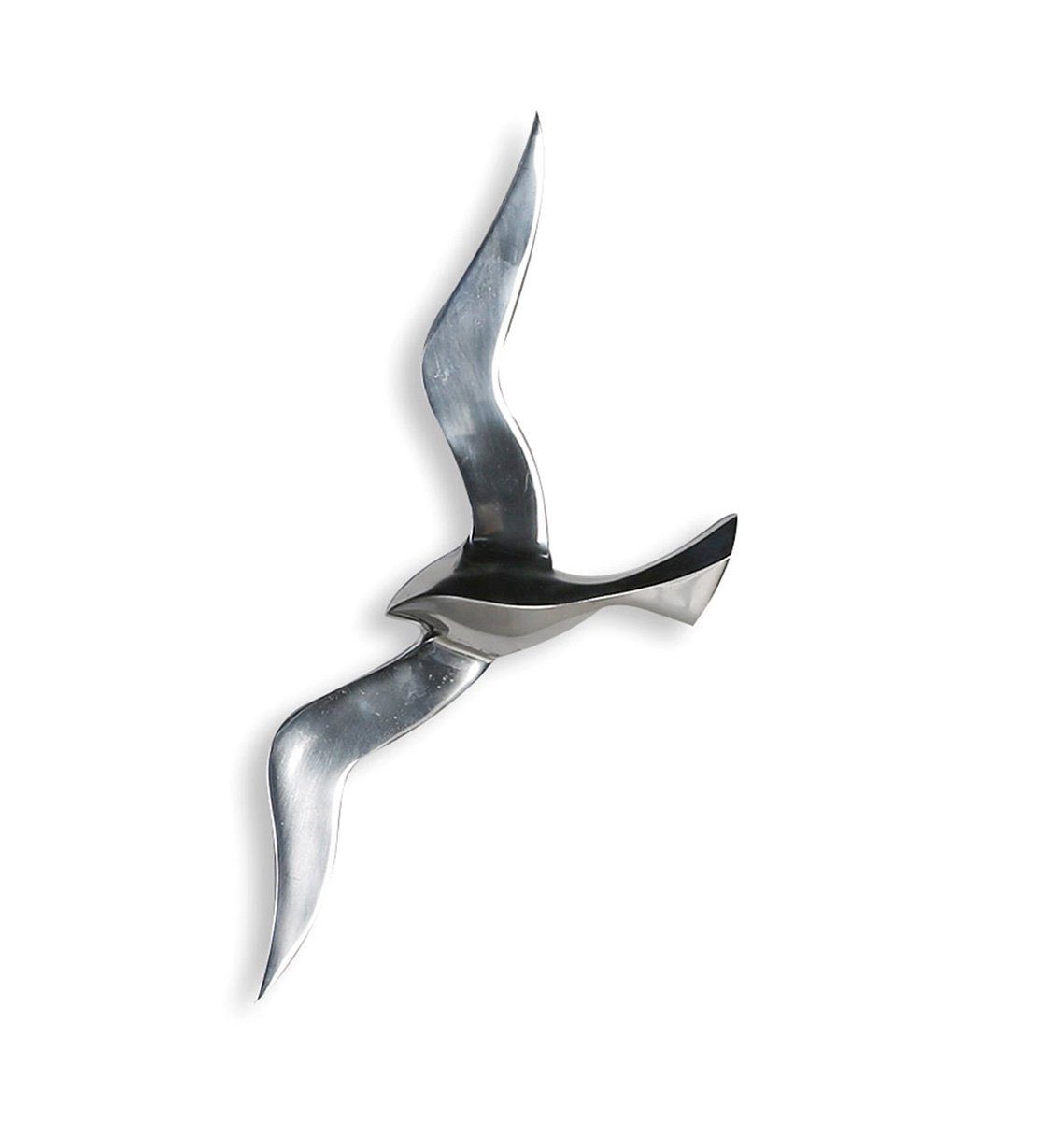 GILDE - 19cm 48cm Dekofigur - H. Flying Wandobjekt GILDE Bird silber B. x
